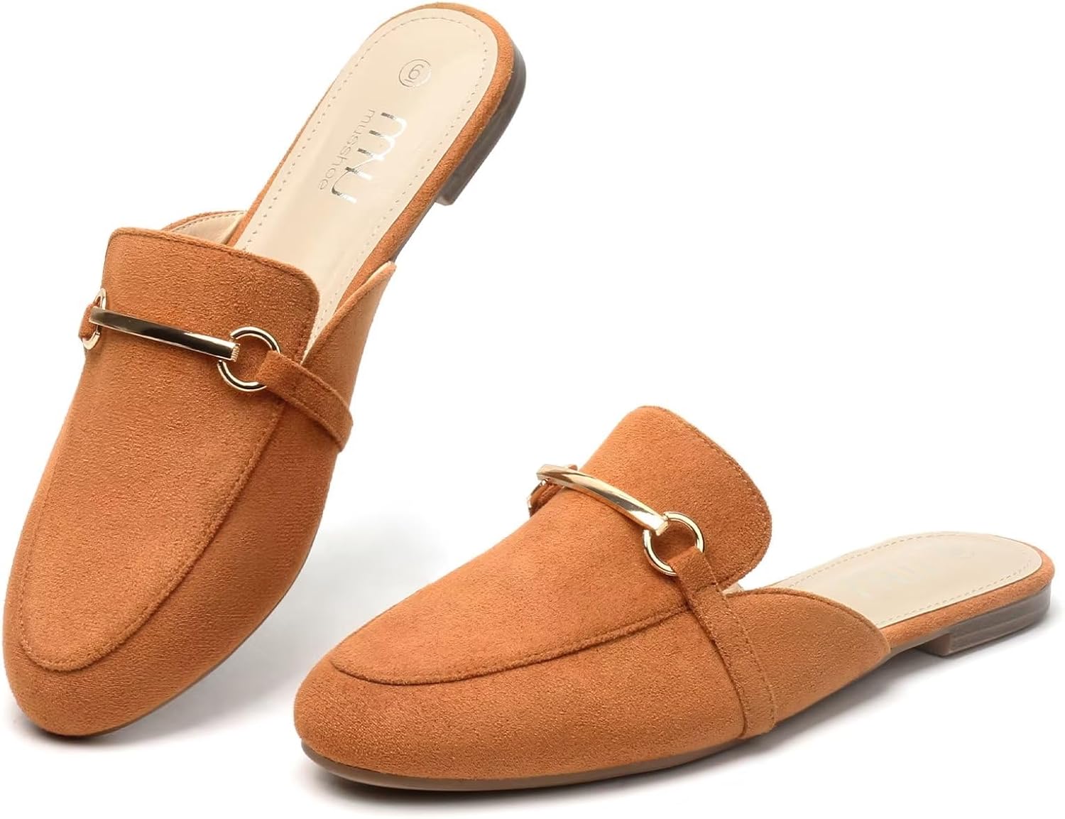 MUSSHOE Mules for Woman Buckle Flats Comfortable Slip on Women Mules Flats Shoes...
