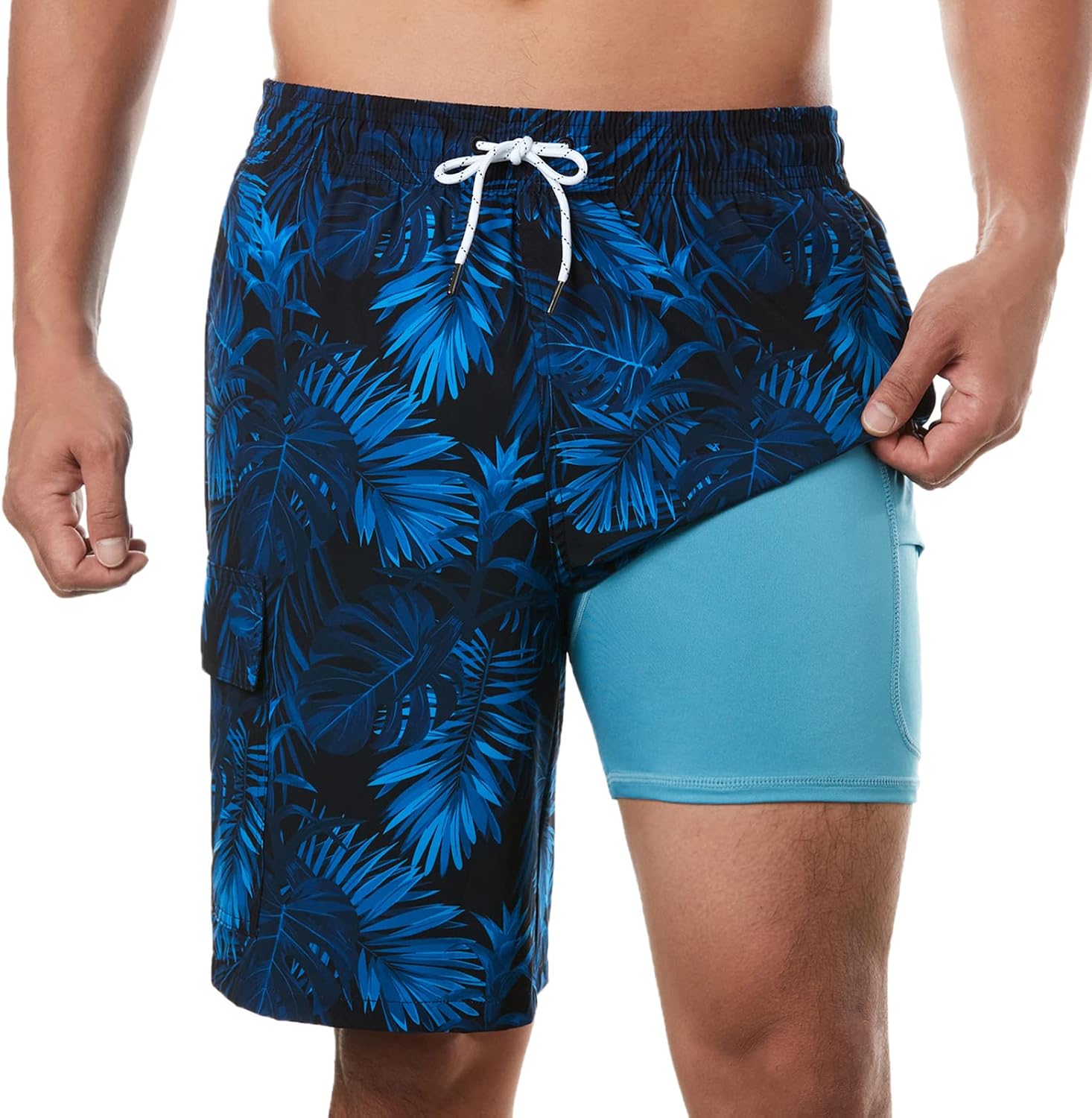 BRISIRA Mens Swim Trunks 9 Inch Inseam Board Shorts with Compression Liner Swims...