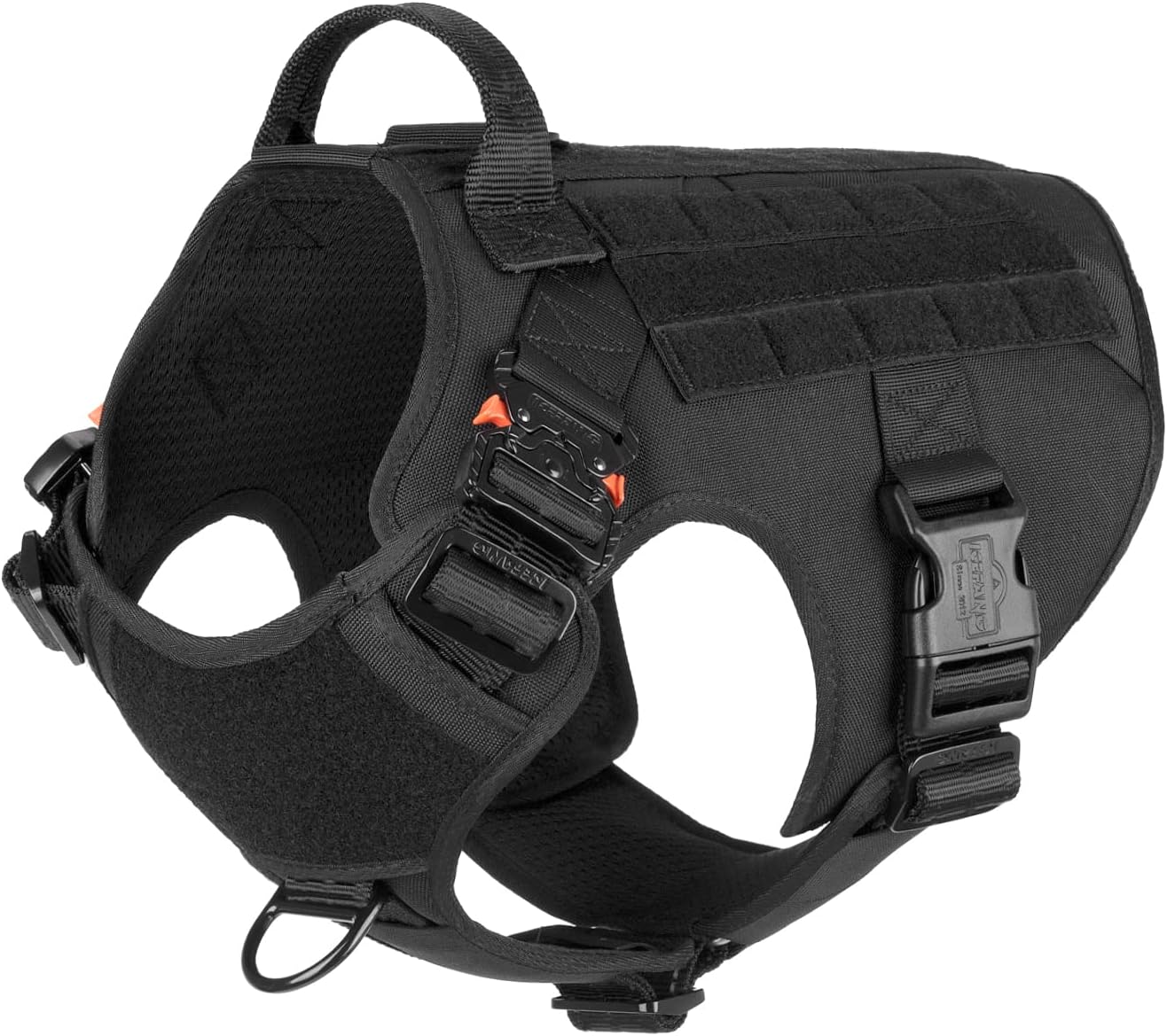 ICEFANG Tactical Dog Harness,Large Size, 2X Metal Buckle,Working Dog MOLLE Vest...