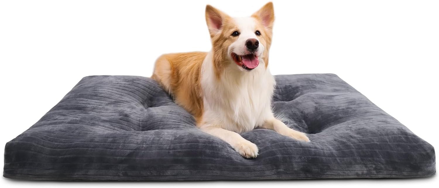Dog Crate Bed Washable Dog Beds for Large Dogs Deluxe Thick Flannel Fluffy Comfy...