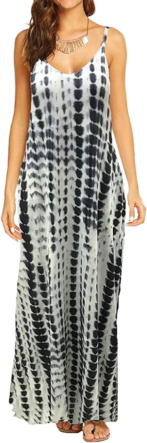 Supnier Women's Summer Maxi Dress, Special Casual V-Neck Dress, Innovative Sleev...
