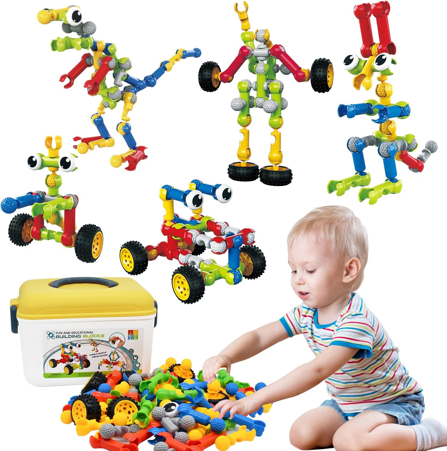 Building Toys,109 Piece STEM Toys for Kids Ages 3 4 5 6 7 8 9 10 11 12 Years Old...
