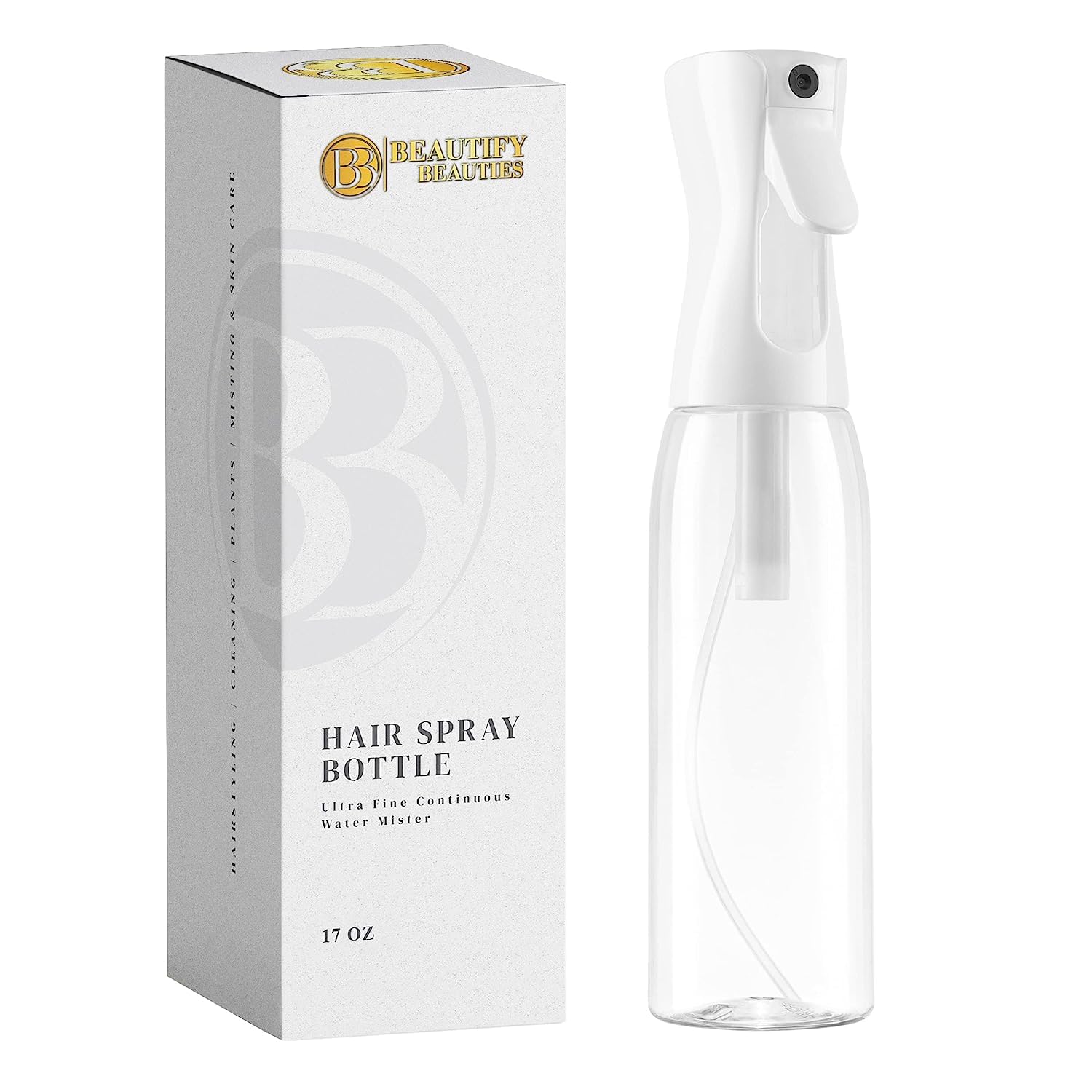 BeautifyBeauties Spray Bottle For Hair – Continuous Mister Spray Bottle for Hair...