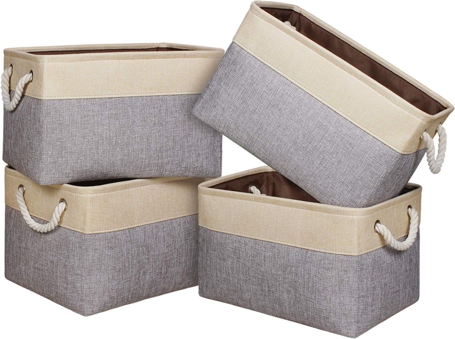 Univivi Large Storage Baskets Set of 4, Storage Baskets for Shelves with Cotton...