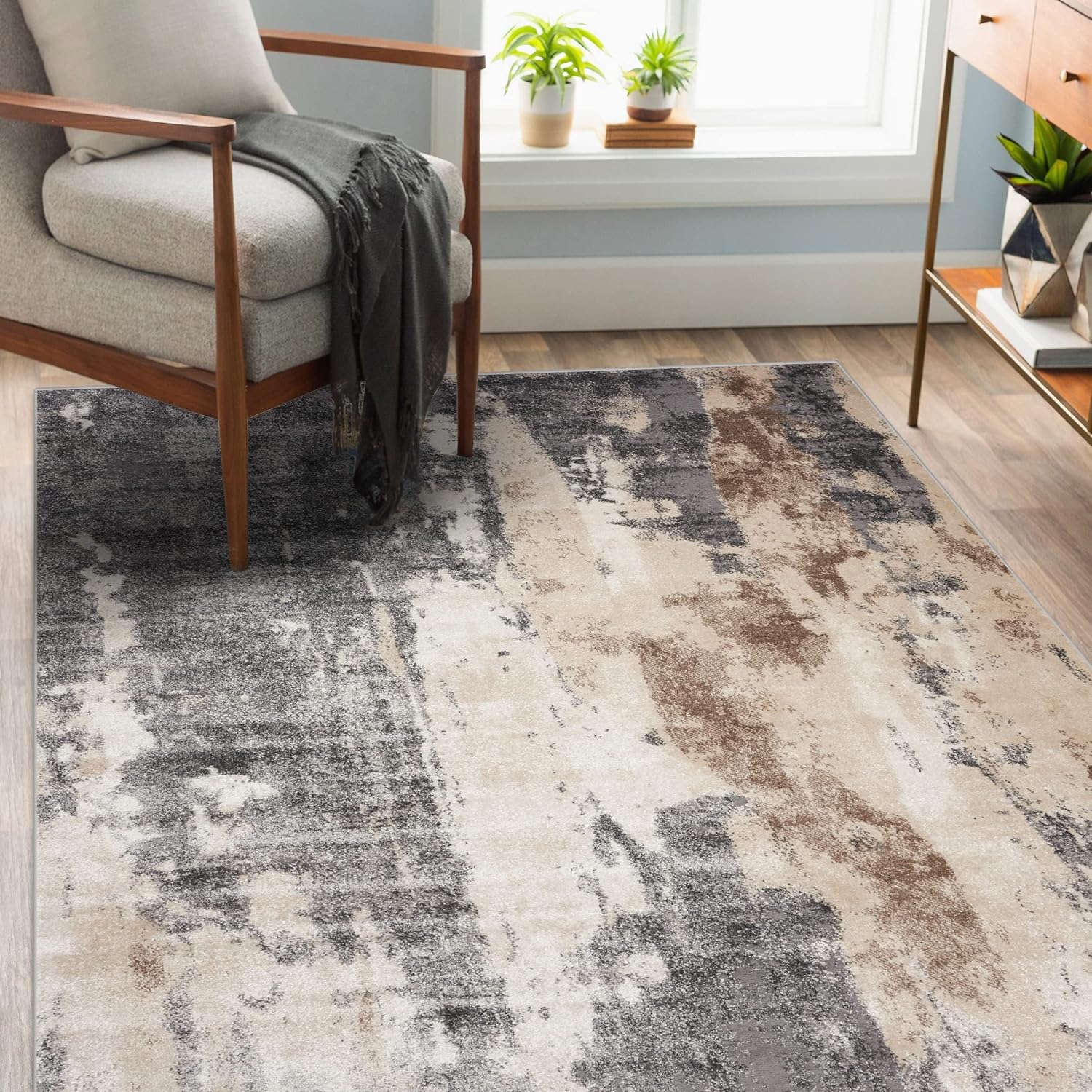 LUXE WEAVERS Euston Collection Rug, Special Modern Abstract Area Rug, High-Quali...
