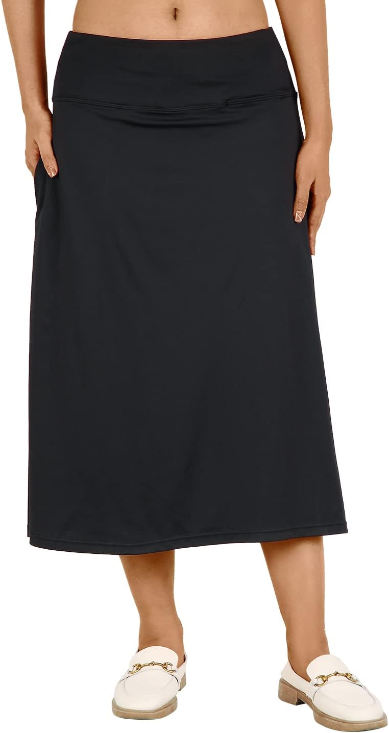 Womens Skorts Modest Knee Length Skirts Athletic Midi Active Running Skirt X-Lar...