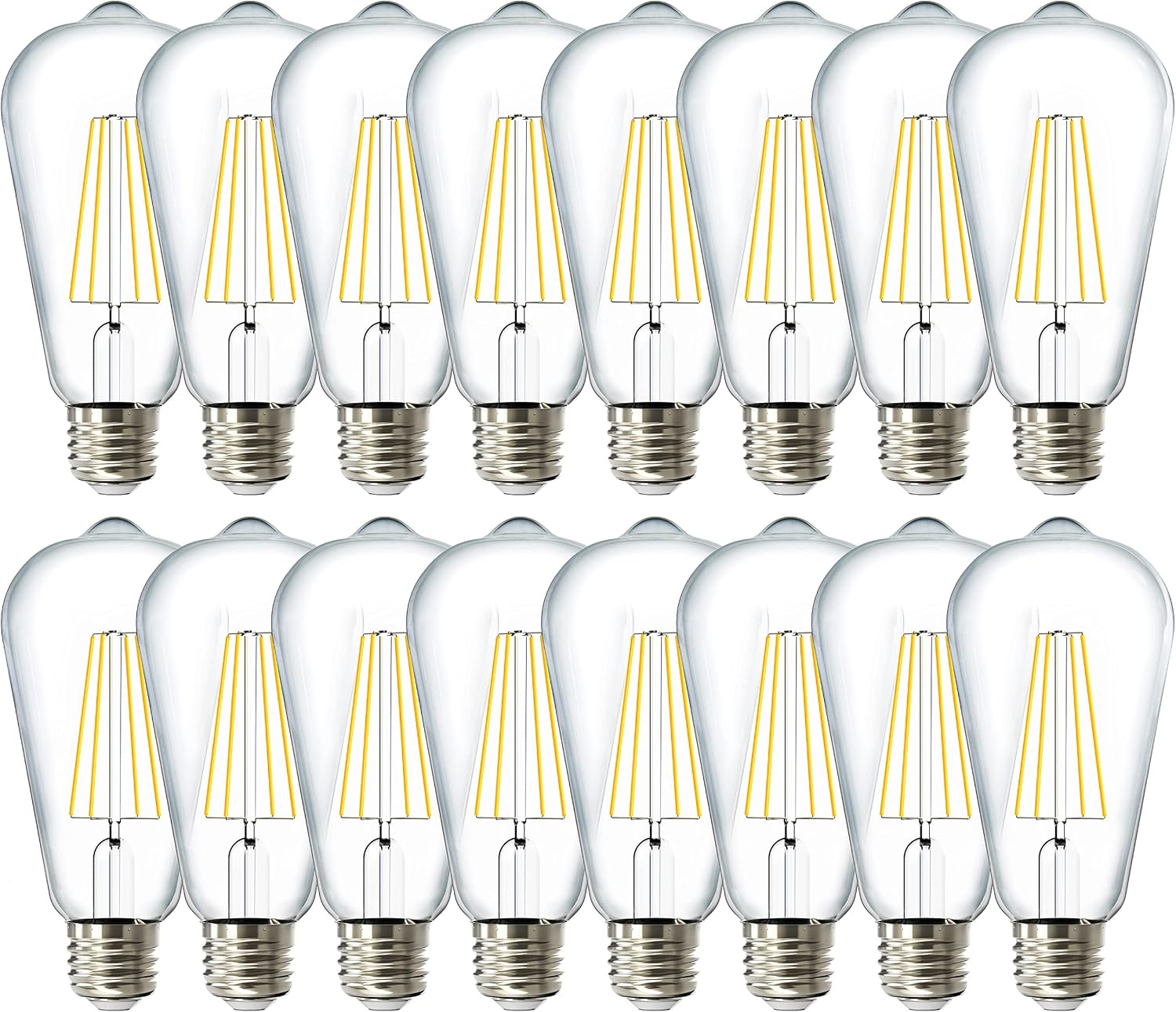 Sunco 16 Pack 60W Vintage LED Edison Bulbs Equivalent 8.5W CRI92 800 Lumens, Dim...