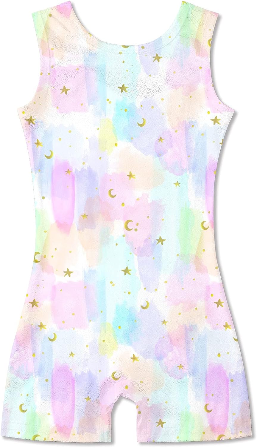 Idgreatim Gymnastics Leotards for Girls Sparkly Biketards Unitards with Shorts A...