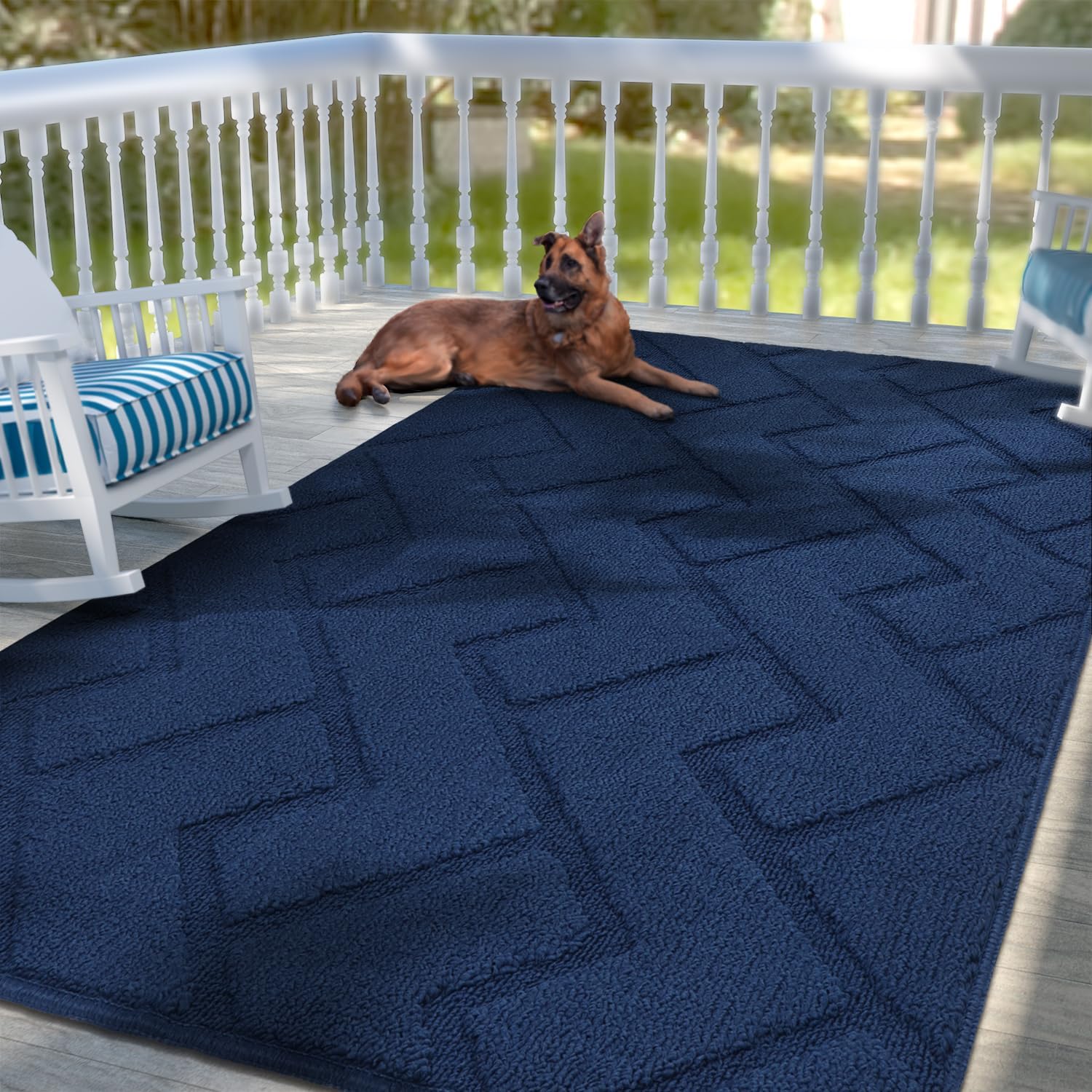 hicorfe Indoor Doormat,Front Back Door Mat Rubber Backing Non Slip Door Mats 47"...