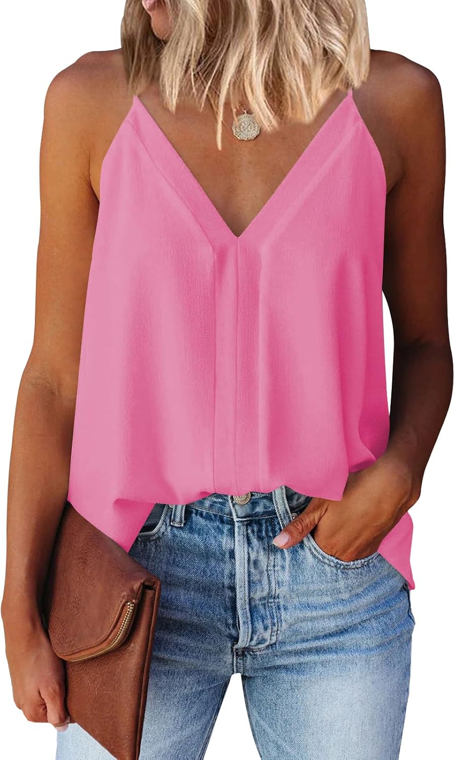Miduo Womens V Neck Strappy Tank Tops, Special Loose Casual Sleeveless Shirts, I...