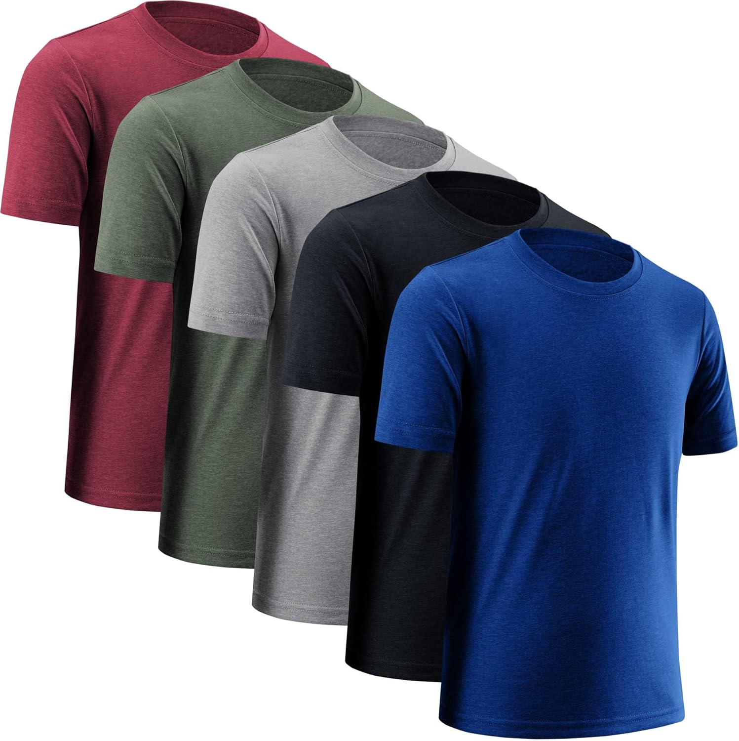 Boys' Athletic Shirts Performance Sports T-Shirts Moisture Wicking Shirts for Bo...