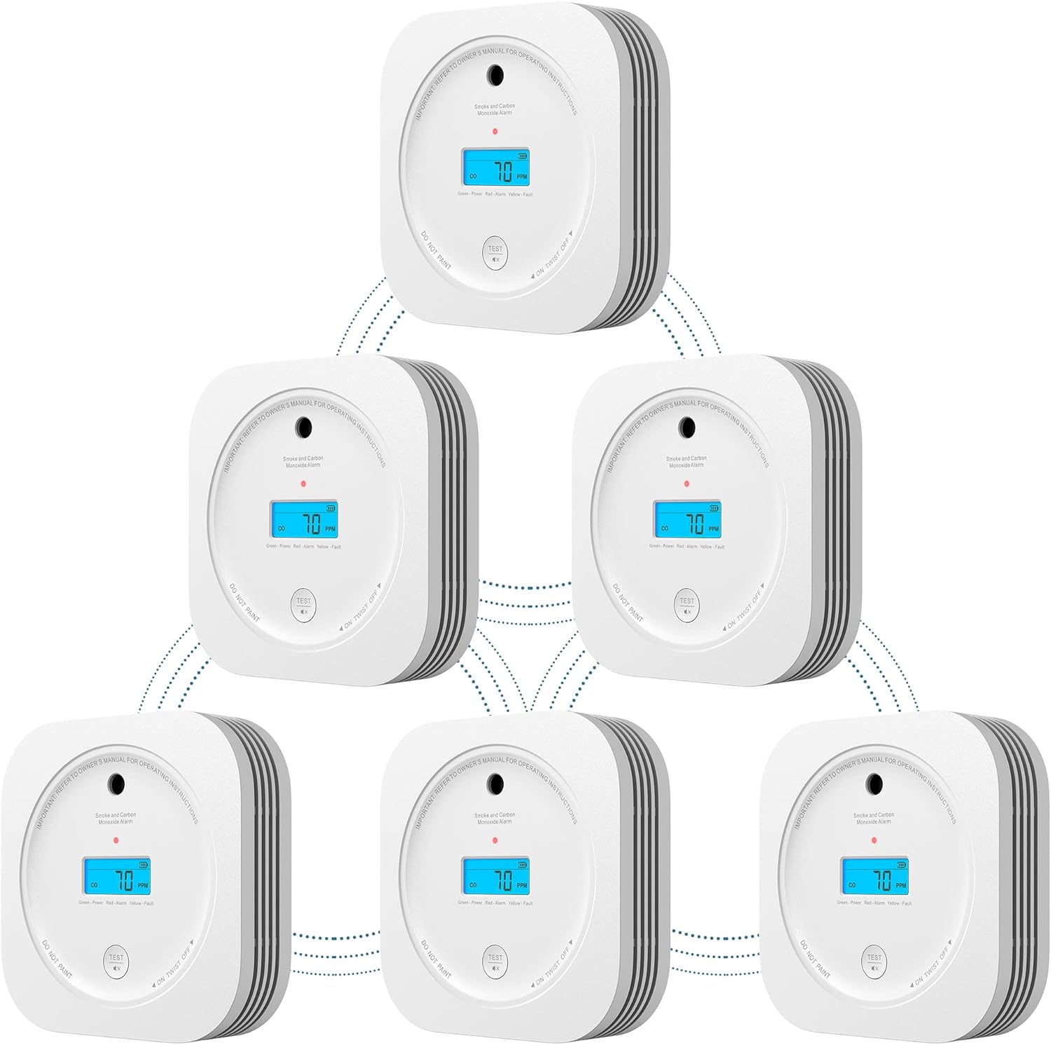 AEGISLINK Interlinked Smoke Carbon Monoxide Detector Combo, Smoke and CO Detecto...