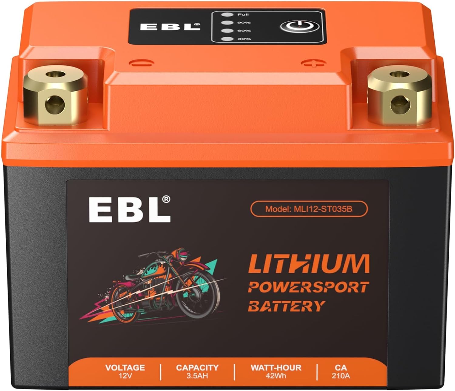 EBL YTX4L-BS Motorcycle Battery, Special Lithium LiFePO4 12V 3.5Ah Battery, Inno...