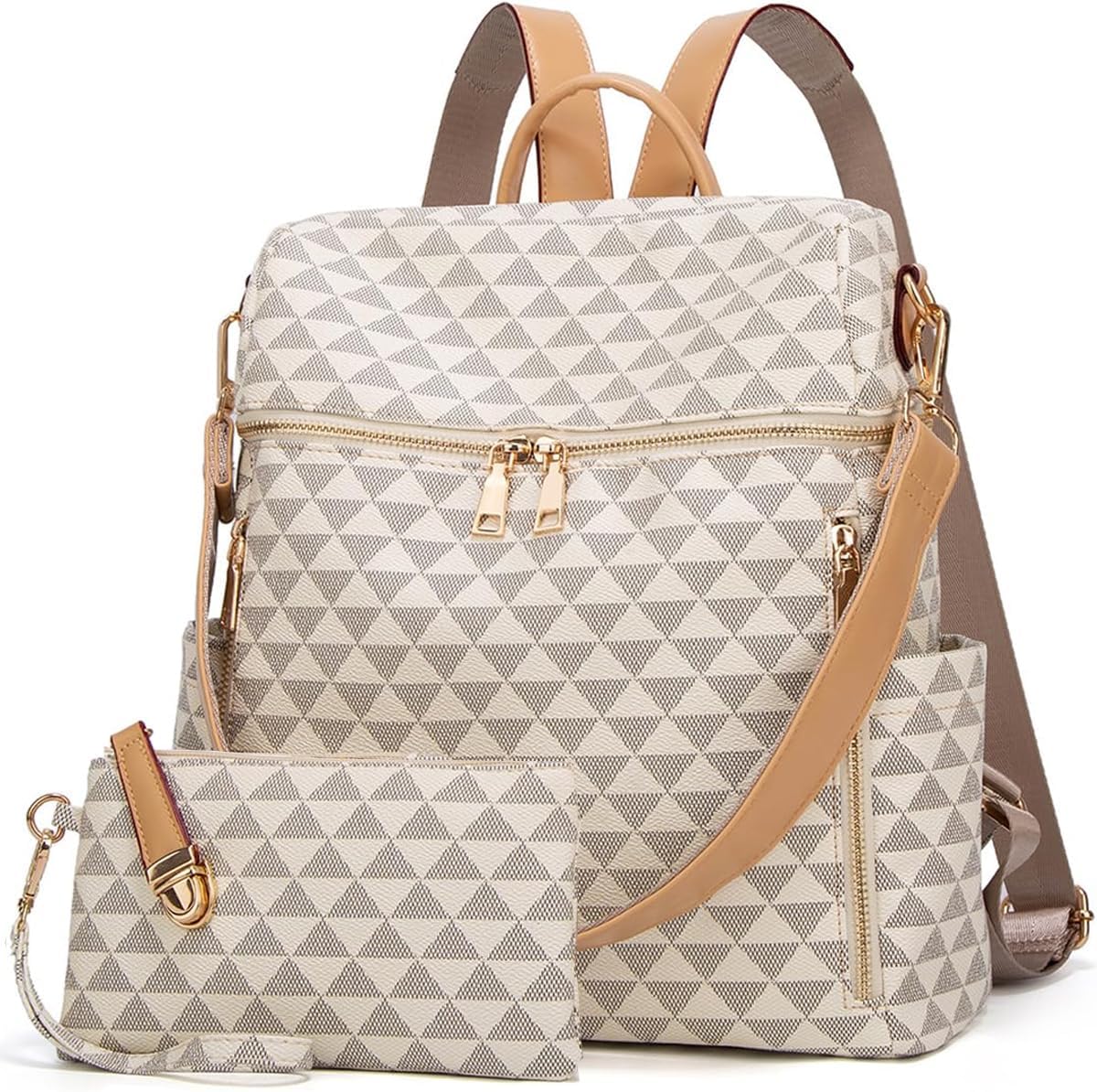 Makes Backpack Purse for Women PU Leather Travel Satchel Handbag Convertible Des...