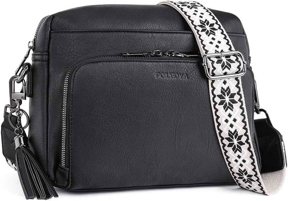 POIUGOYA Crossbody Purses for Women Trendy,Vegan Leather Medium Crossbody Bag,Wo...