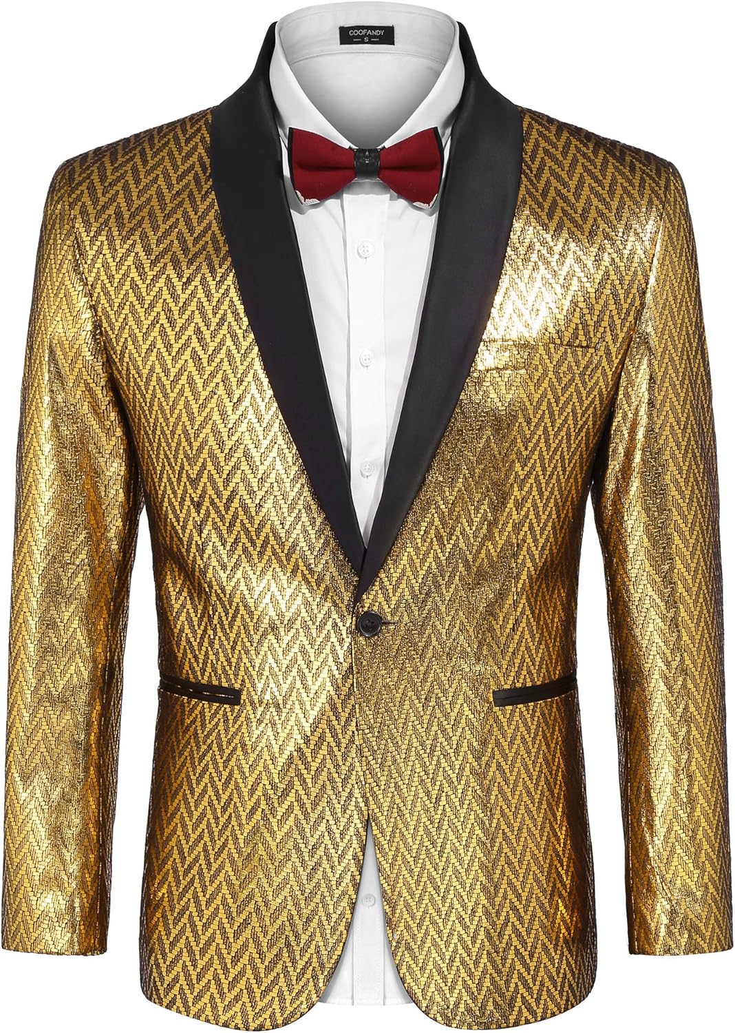 COOFANDY Men's Tuxedo Jacket, Special Slim Fit Shawl Lapel Blazer, Innovative El...