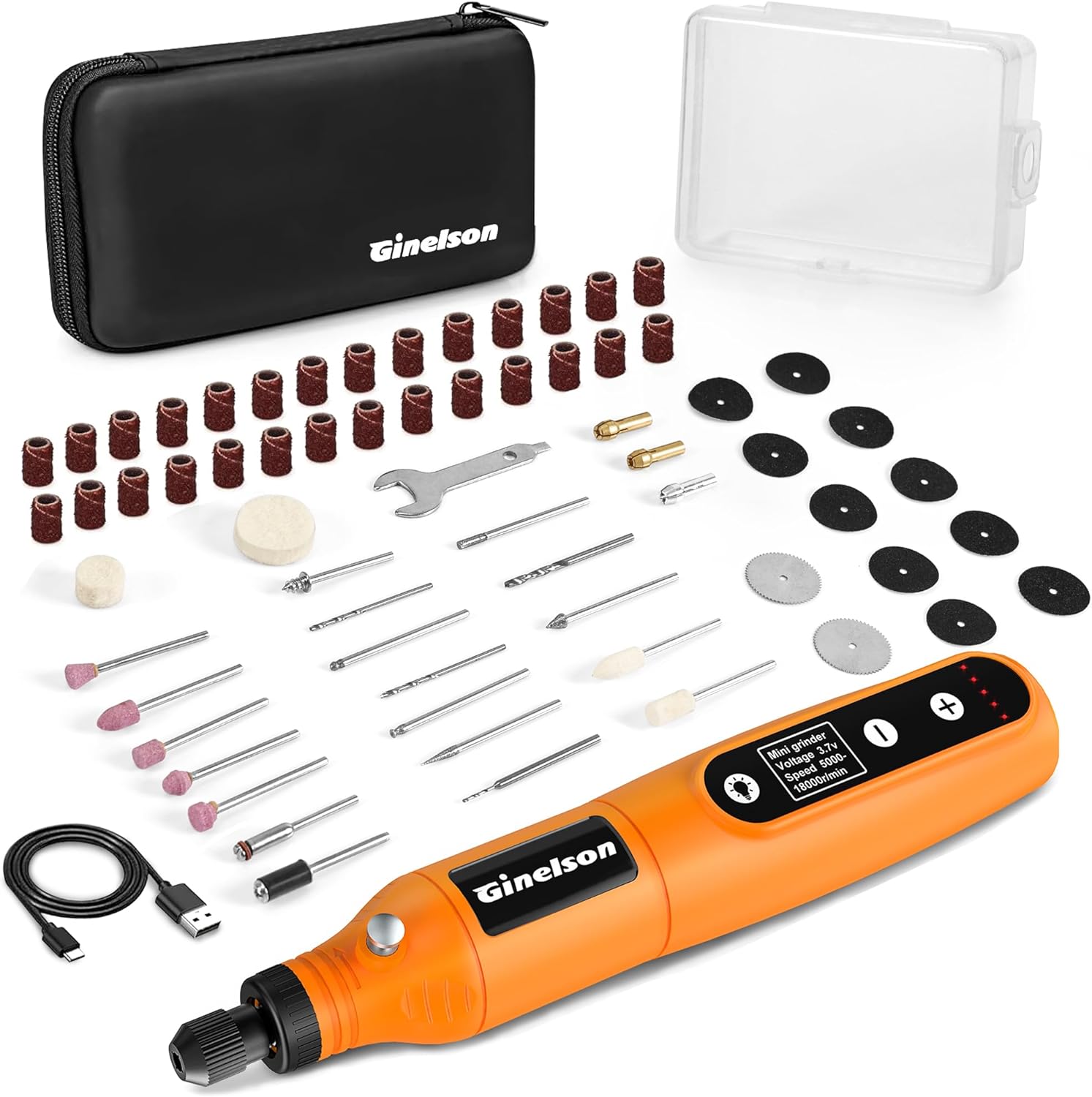 Cordless Rotary Tool, 2000 mAh Battery Pack, 5-Speed and USB-C Charging Rotary T...