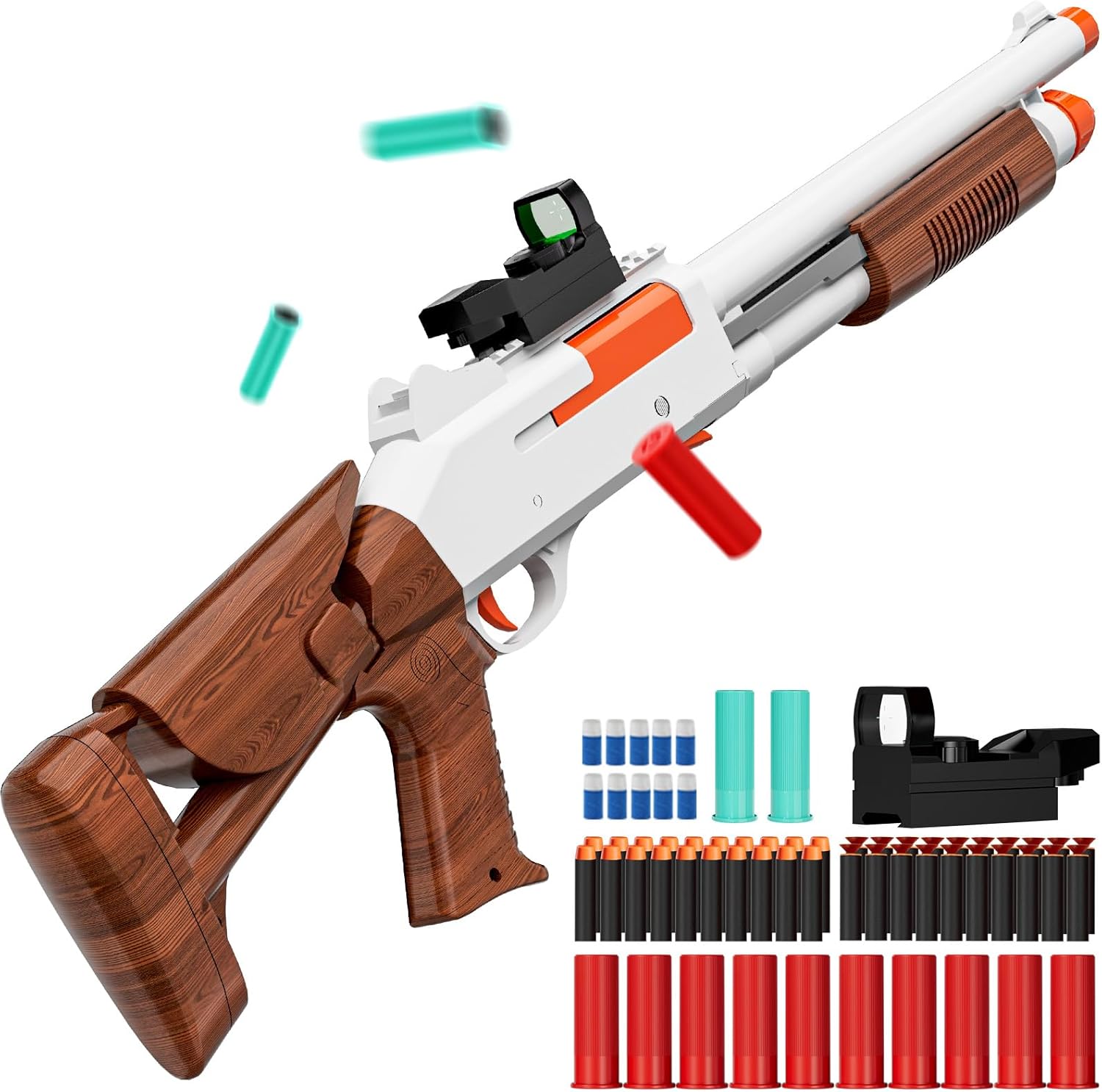 Toy Gun Models Foam Blasters (33-Inch) Jumping Shell Design [with10 Shell 40 Sof...