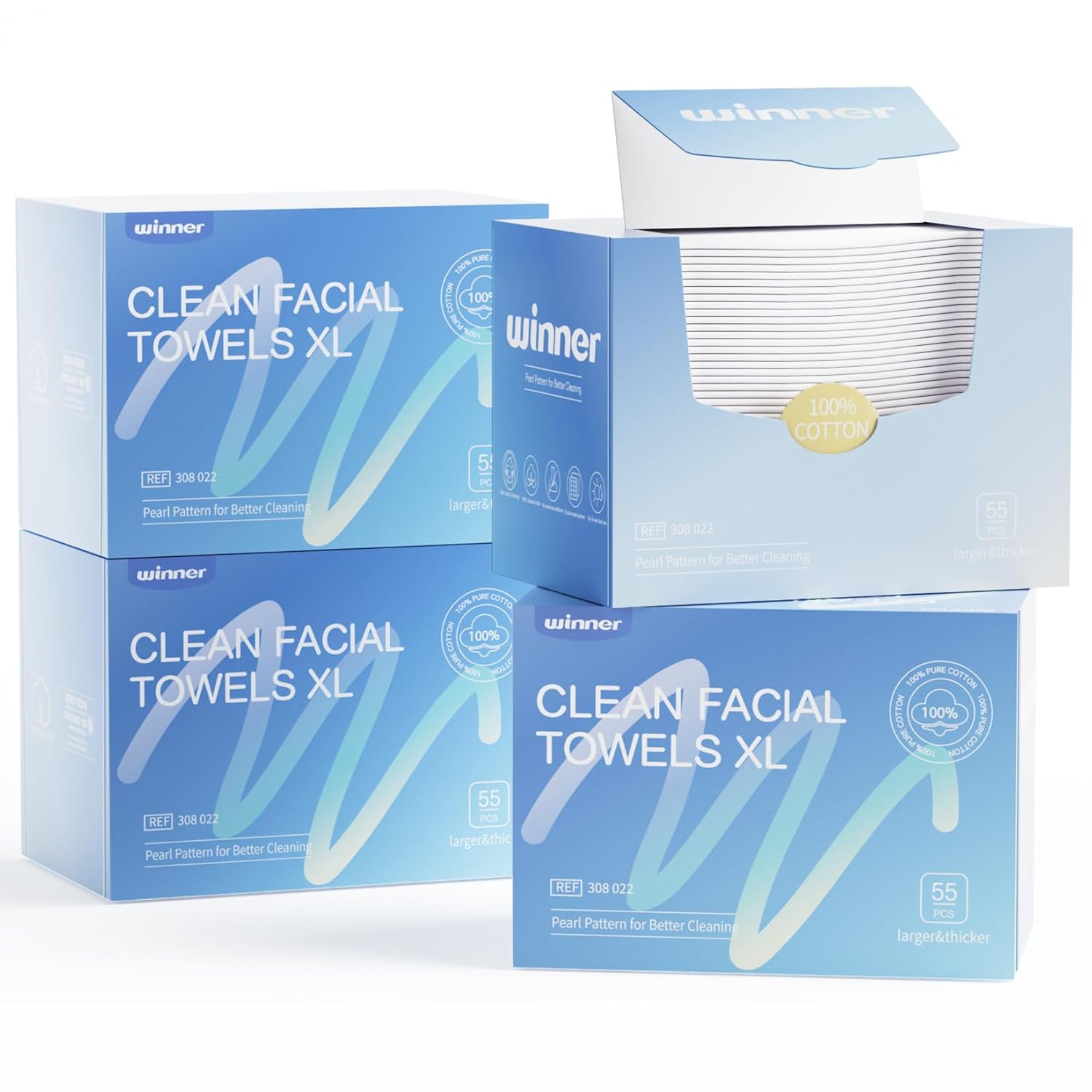 Winner Face Towels, Special 100% USA Cotton Disposable Face Towel, Unique Unscen...