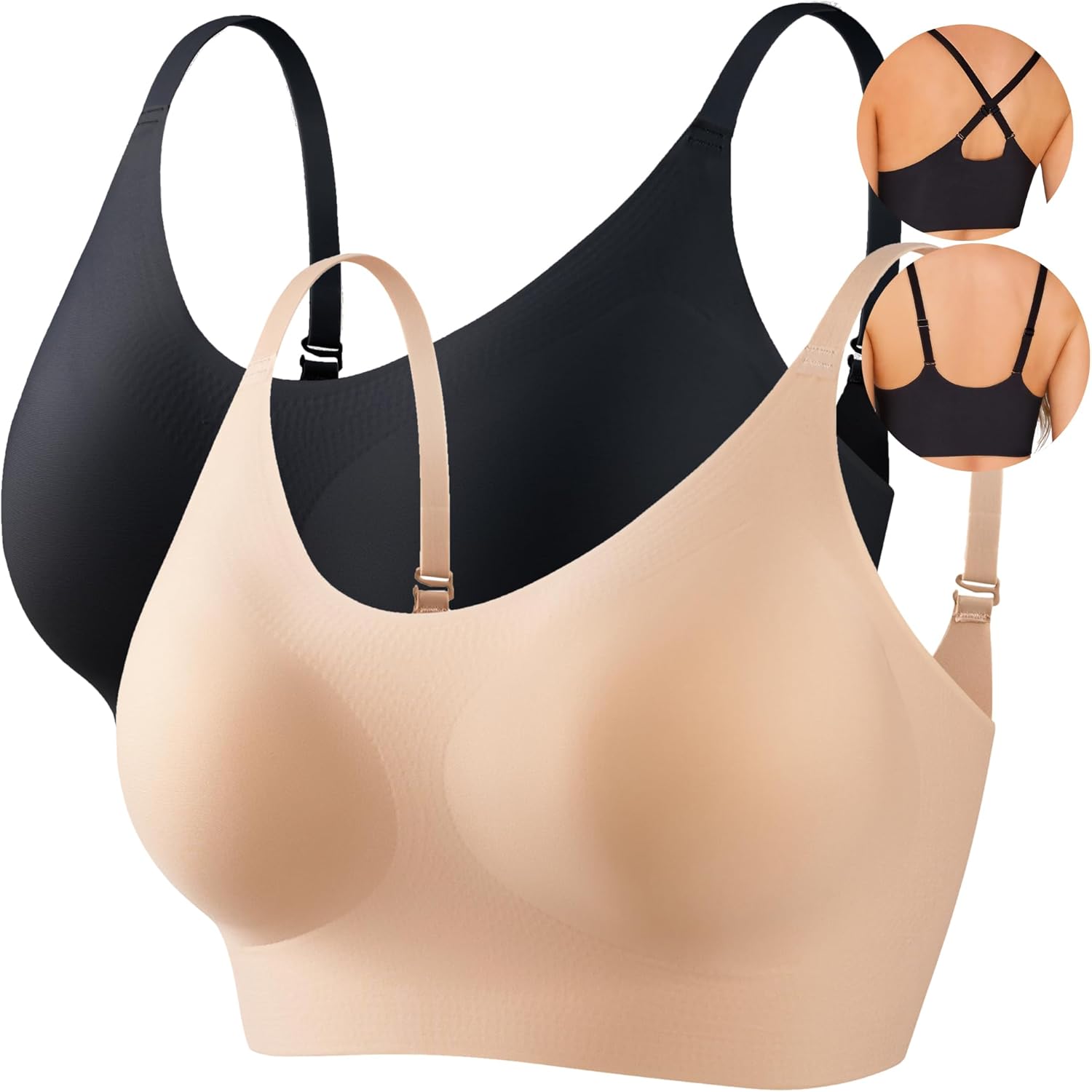 PRETTYWELL Bras for Women Comfort Seamless Bra, Cr...