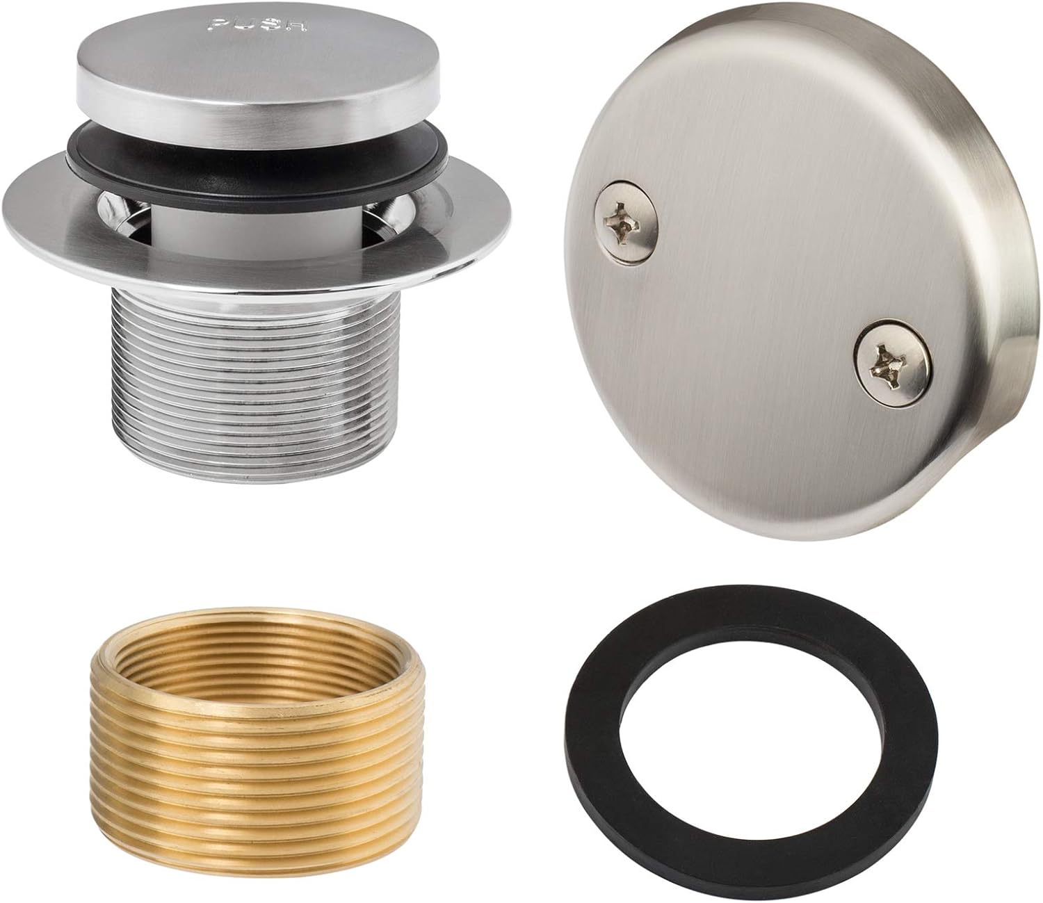 Artiwell Tip-Toe Tub Trim Set with Two-Hole Overflow Faceplate, Replacement Bath...