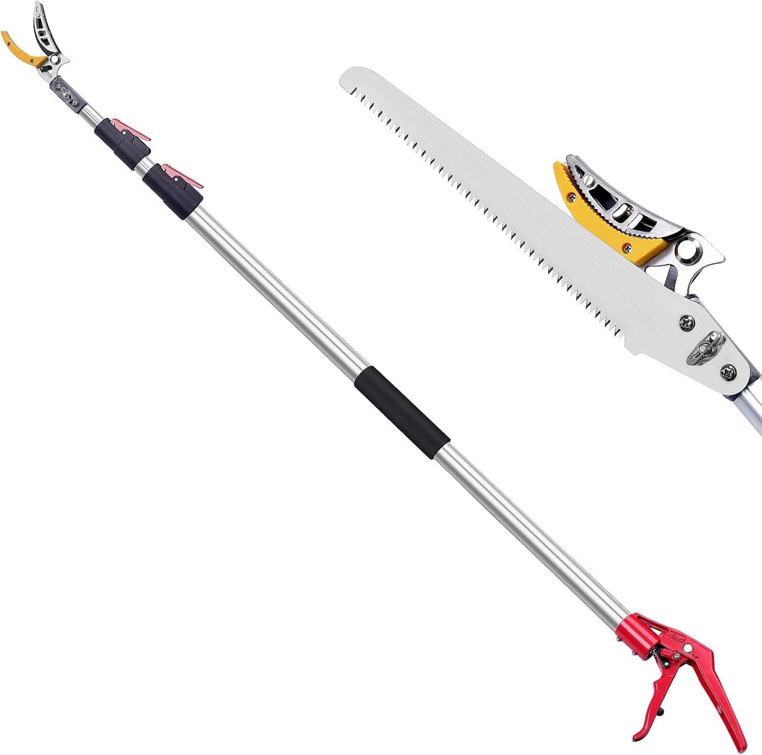 FLORA GUARD 4.6-10ft Extendable Tree Pruner，Cut and Hold Pruning Trimmer - Long...