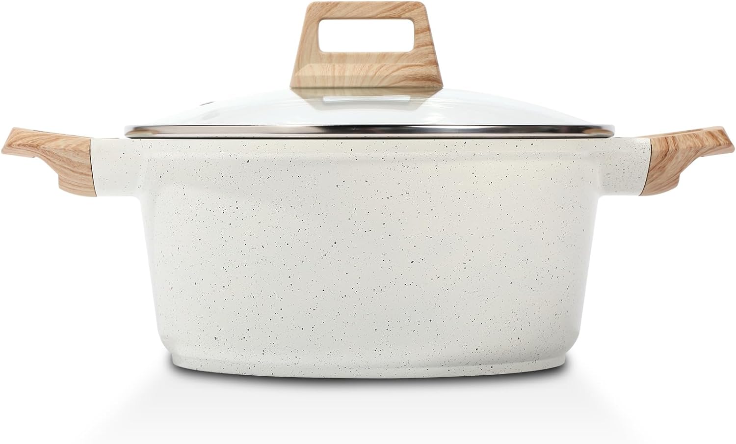 ESLITE LIFE Nonstick Stock Pot with Lid, 5 Quart Granite Casserole Large Soup Po...