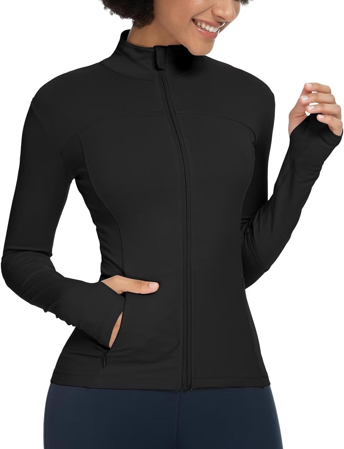 QUEENIEKE Womens Running Jackets Athletic Workout Scrub Jacket Track Full Zip Up...