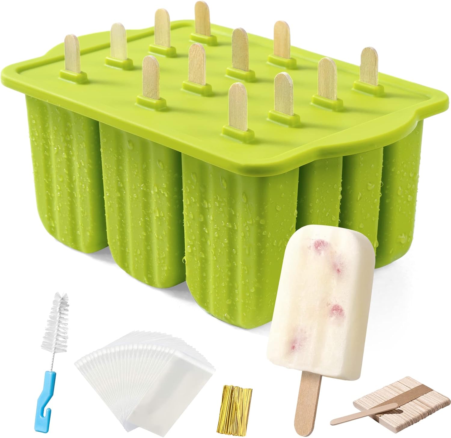 Popsicles Molds, MEETRUE 12 Pieces Silicone Popsicle Molds Easy-Release BPA-free...