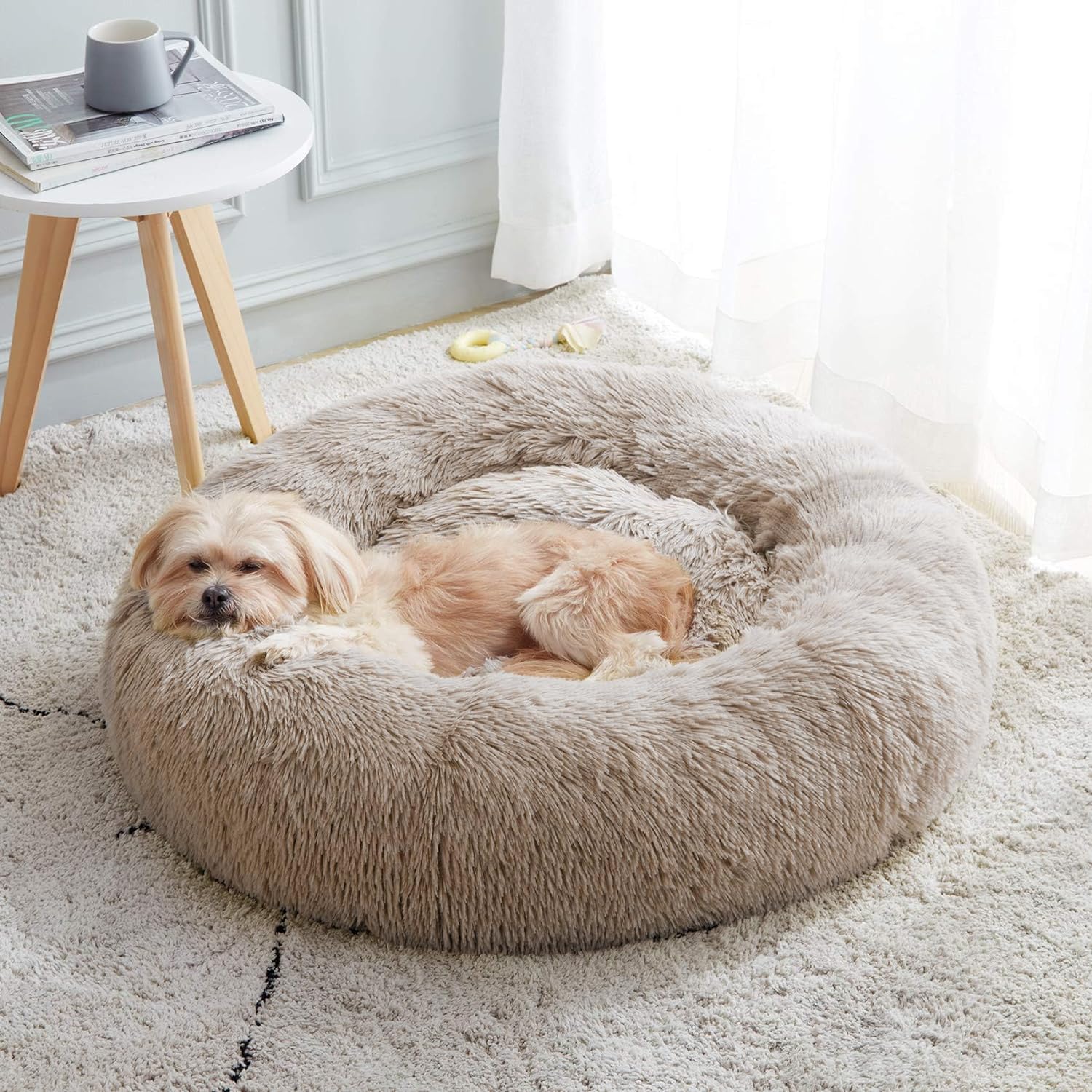 WESTERN HOME WH Calming Dog & Cat Bed, Anti-Anxiety Donut Cuddler Warming Cozy S...