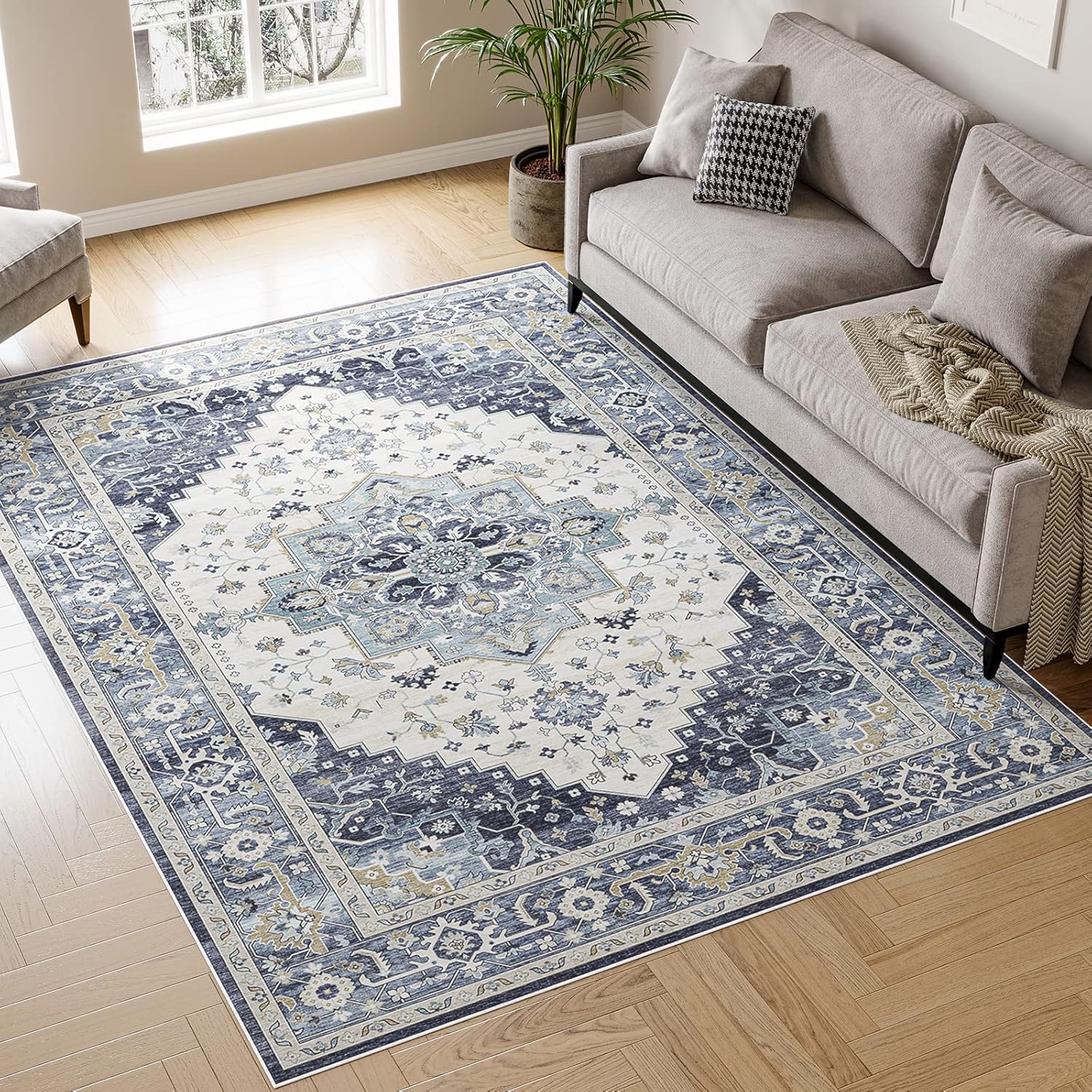 Dripex 8x10 Area Rugs - Stain Resistant Washable Rug Distressed Rugs for Living...