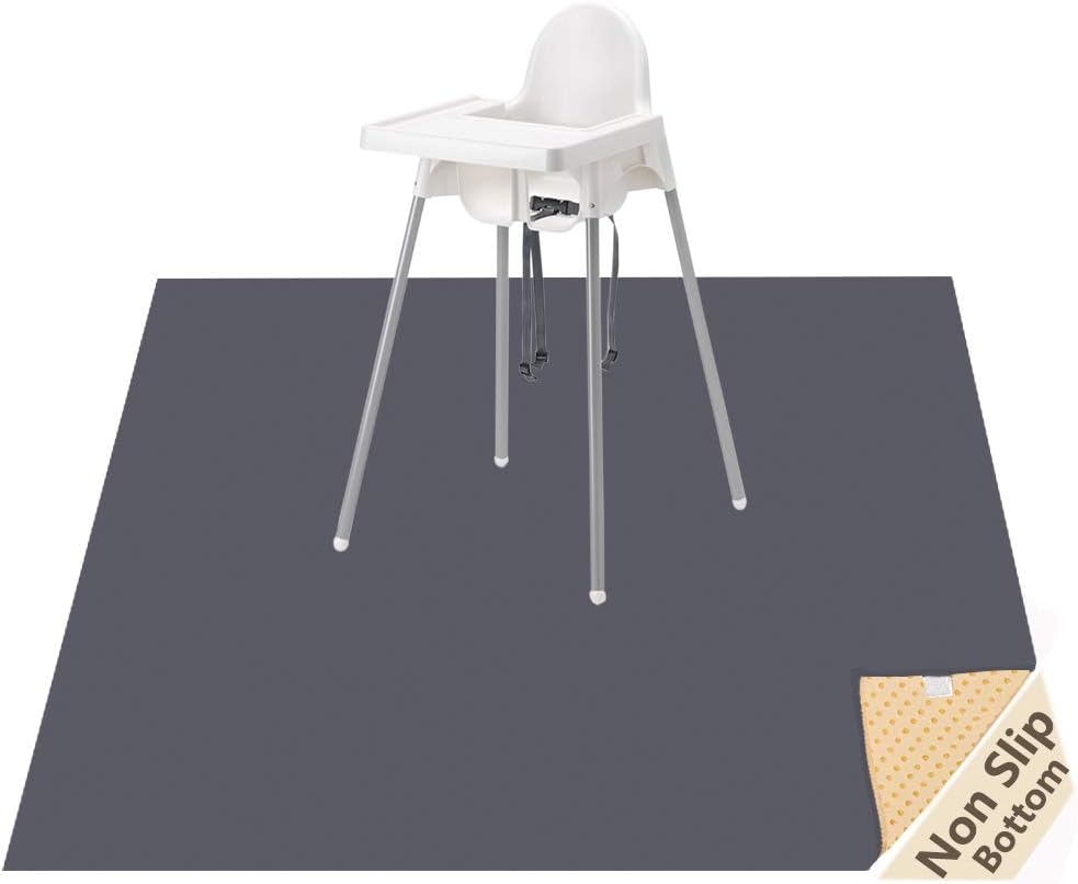 Splash Mat for Under High Chair/Arts/Crafts, WOMUMON 51" Washable Weaning Mat Wa...