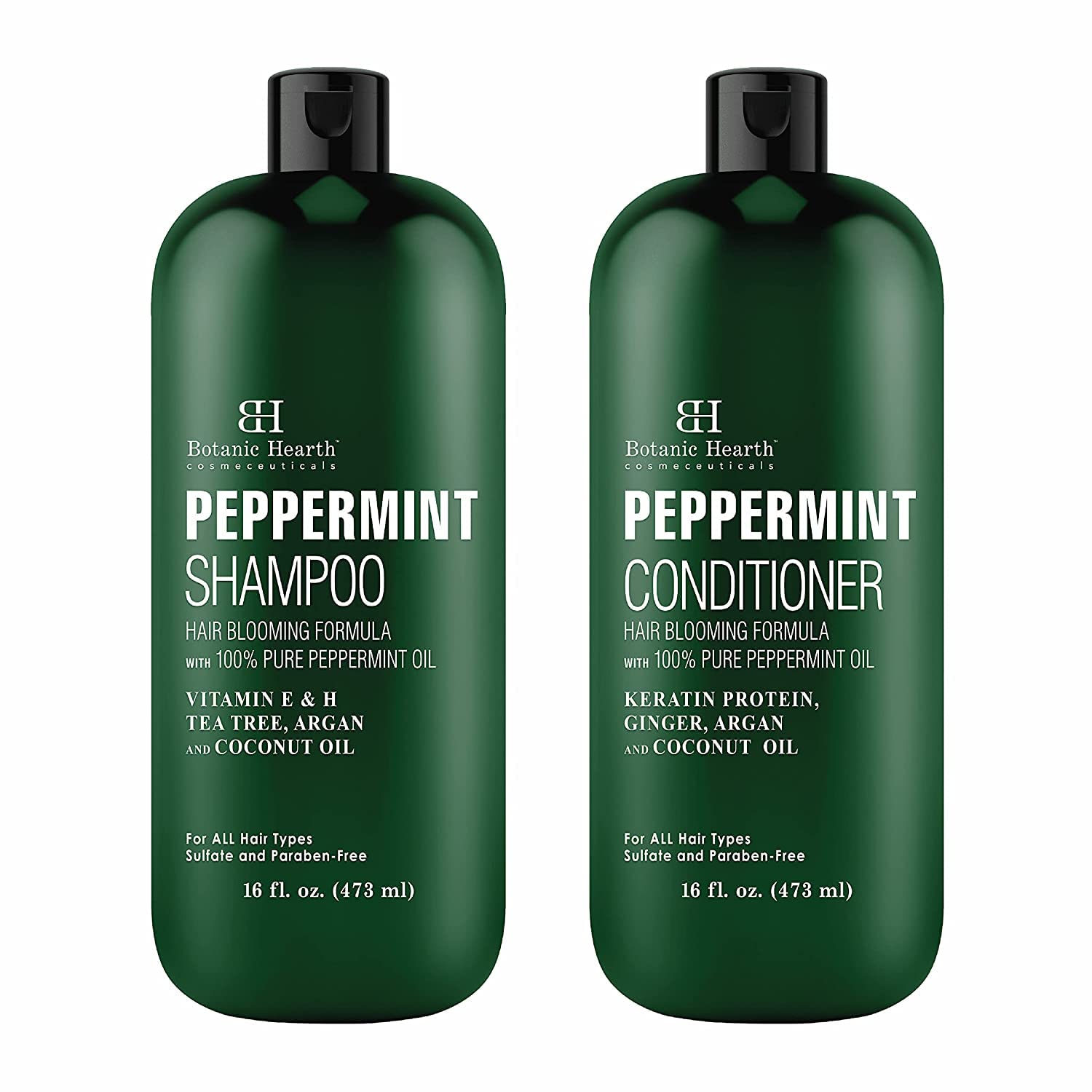 BOTANIC HEARTH Peppermint Oil Shampoo and Conditioner Set - Hair Blooming Formul...