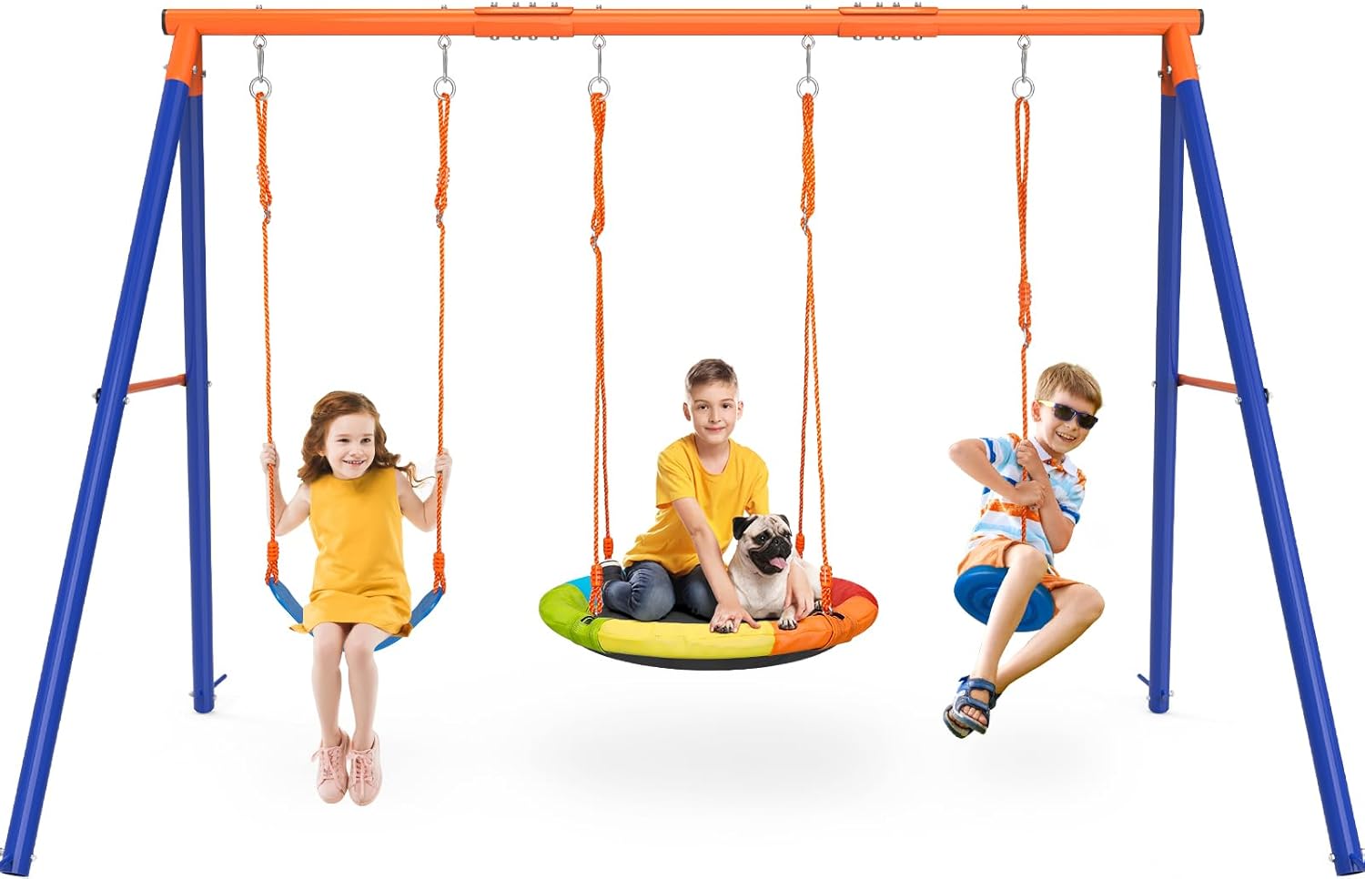 GIKPAL Swing Sets for Backyard, Swing Set for Kids Ages 3-8, Outdoor Playset, He...