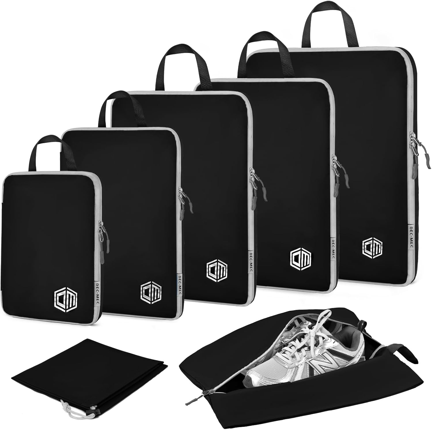 7Set Ultralight Nylon Compression Packing Cubes Expandable Packing Organizers fo...