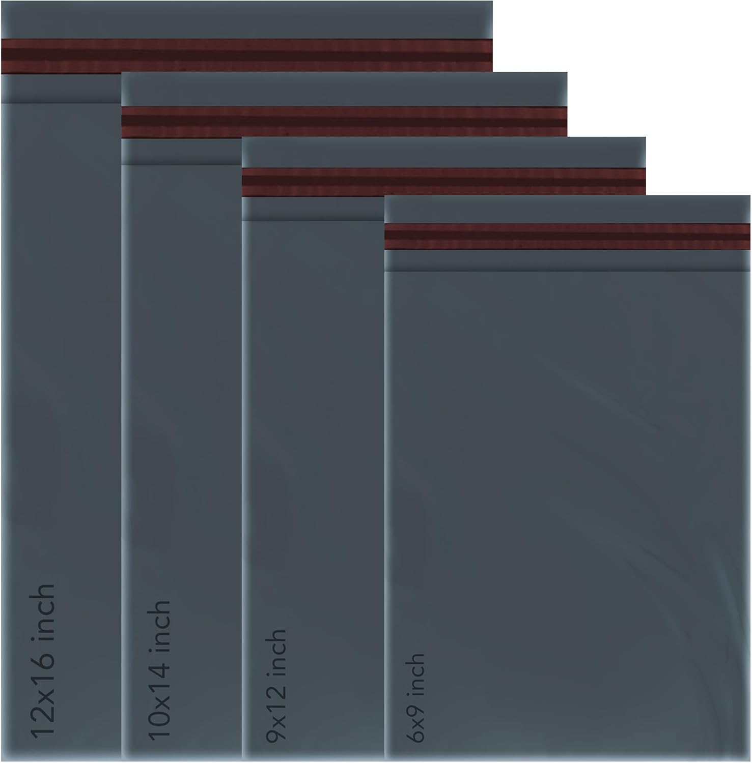 100 Mixed Mailing Poly Postal Self Seal Bags 4 Sizes 25 from Each iSOUL Small to...