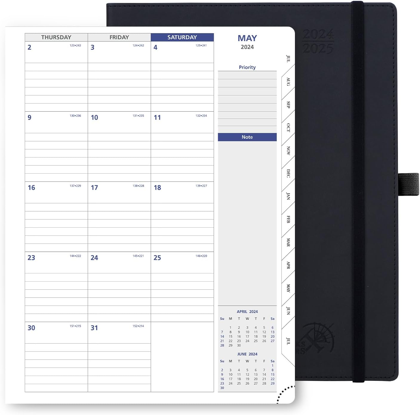 POPRUN Monthly Planner 2024-2025(8.5" x 11"), 13-Month Calendar Book (Jul.24-Jul...