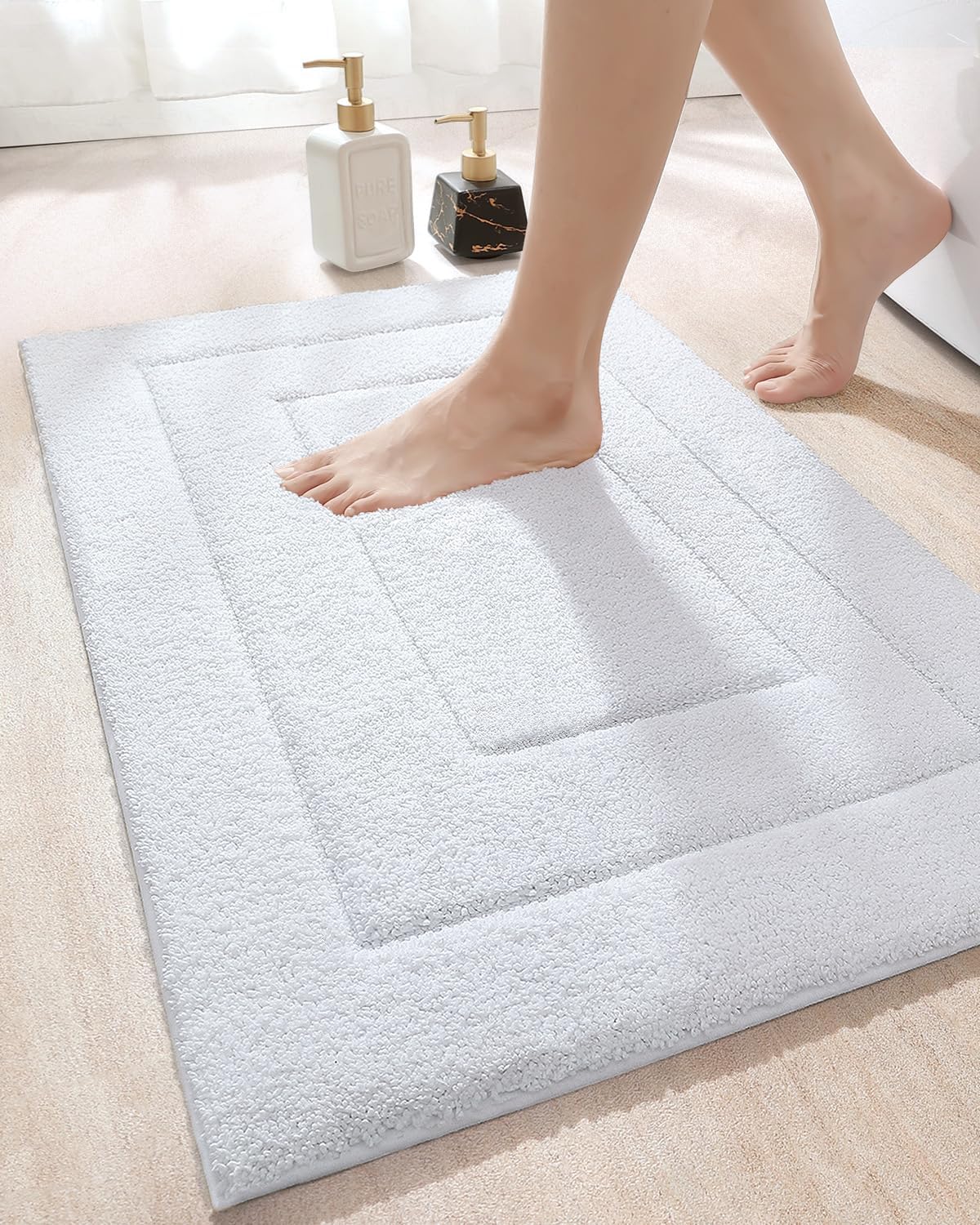 DEXI Bathroom Rug Mat, Extra Soft Bath Rug, Special Non-Slip Comfortable Bath Ma...