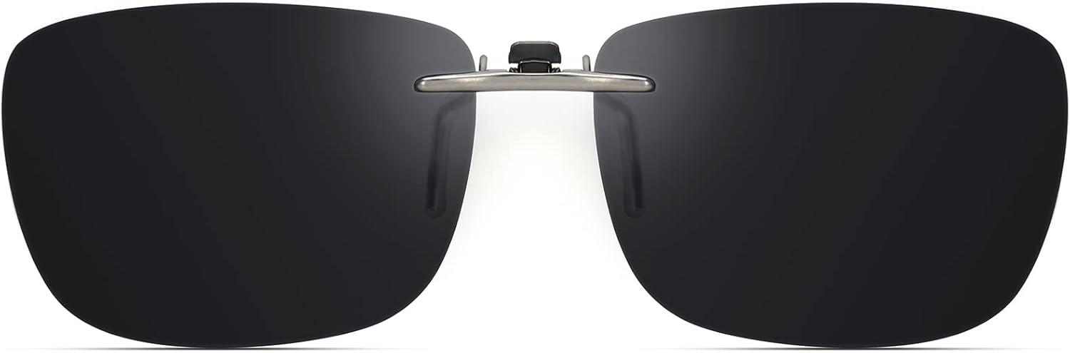 Polarized Clip On Sunglasses Over Prescription Glasses Men Women Compact Fit Non...