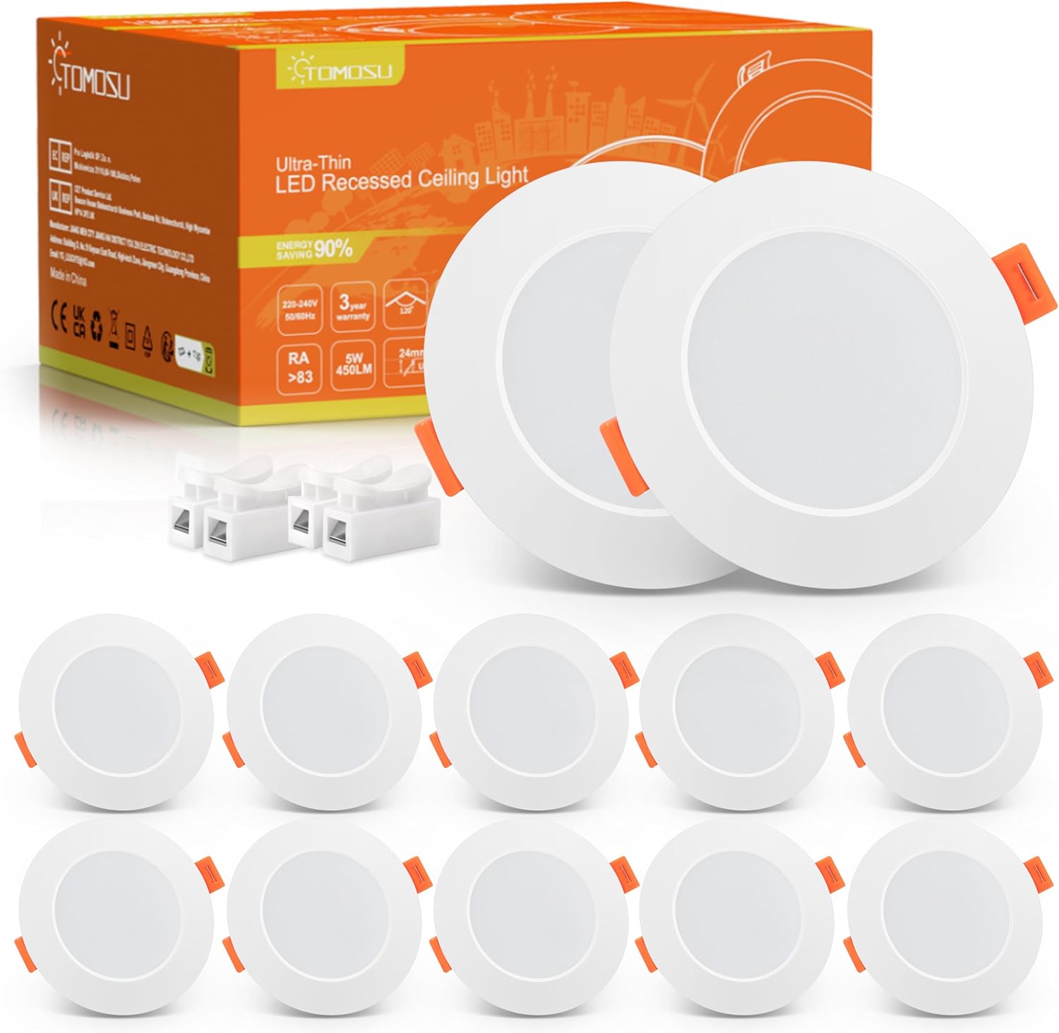 Tomosu LED Recessed Ceiling Lights Cool White 6000...