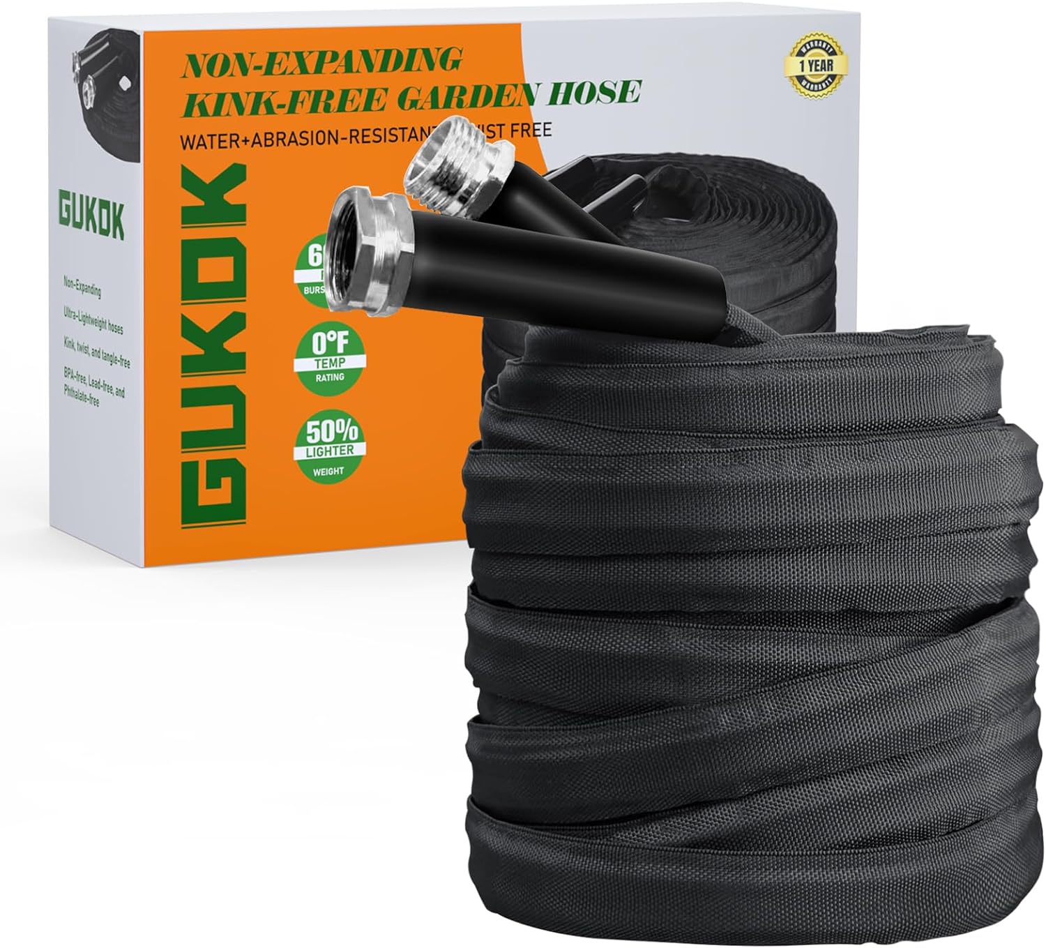 Non-Expanding Garden Hose, Special Ultra Lightweight Hose, Innovative Abrasion R...