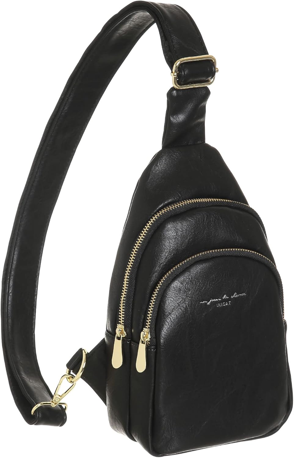INICAT Crossbody Sling Bags Fanny Packs Purses Chest Bag for Women Black2