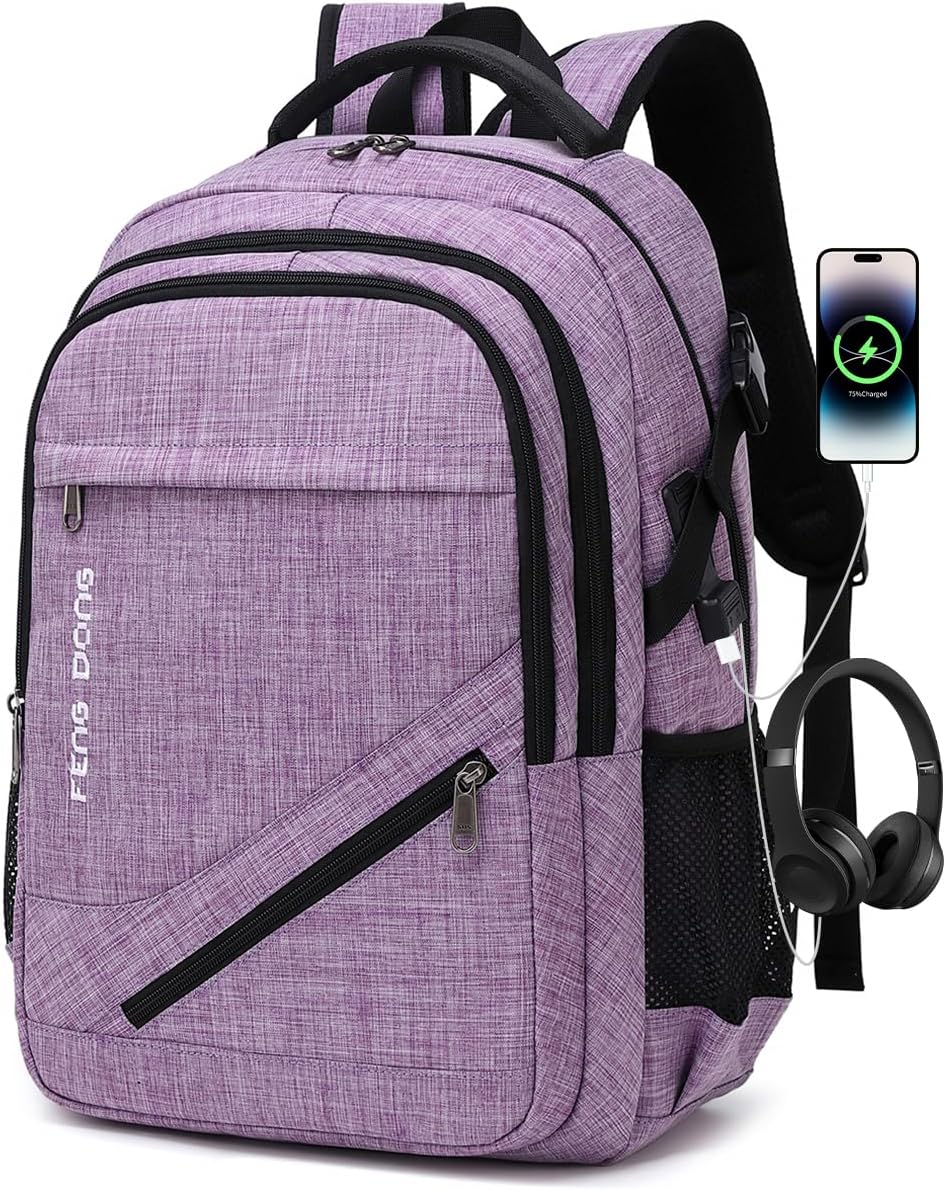 Large Laptop Backpack 17.3 inch Durable Waterproof Travel College Backpack Bookb...