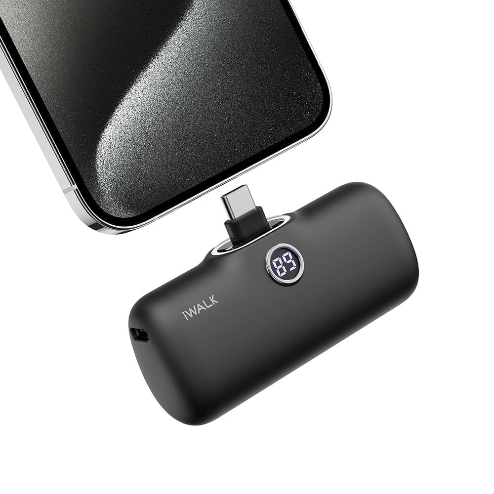 iWALK USB-C Portable Charger for iPhone 15: Mini 20W 4800mAh Wireless Power Bank...