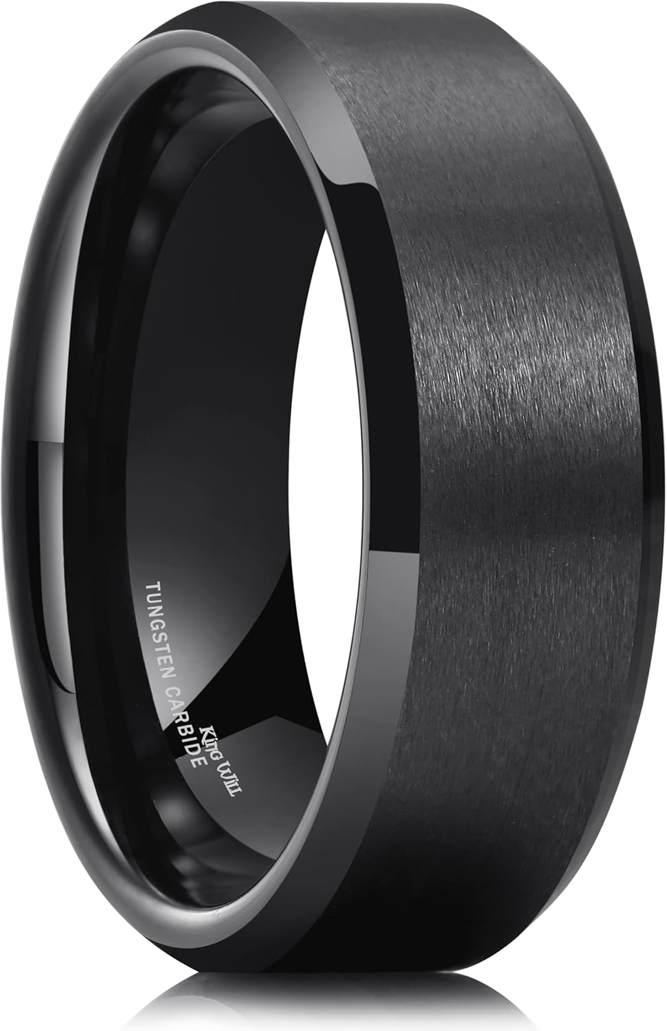 Tungsten Ring, Special King Will Basic Men Wedding Black/Silver Ring, Innovative...
