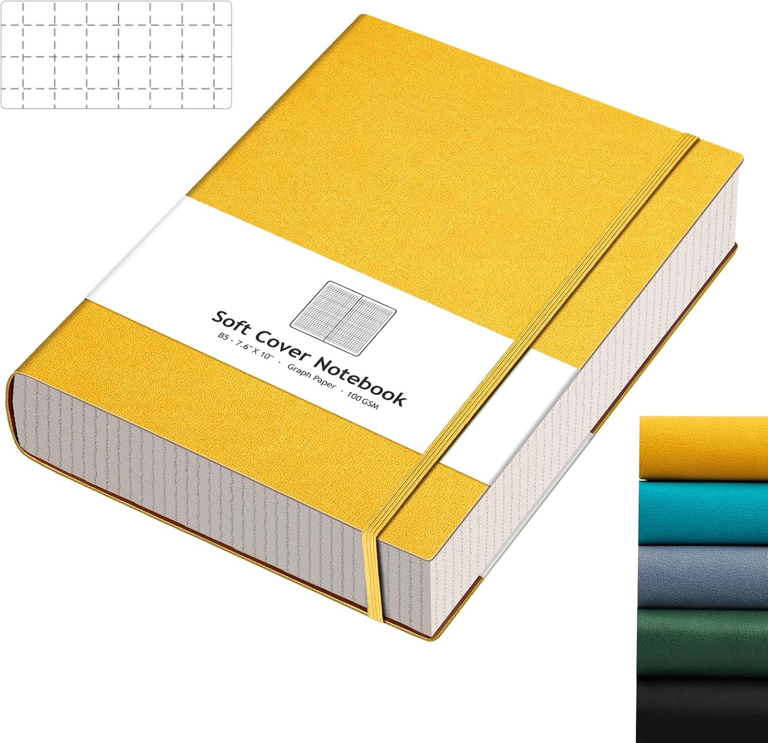 AHGXG Graph Paper Notebook - 320 Pages Grid Paper Notebook Large Journal B5, 100...