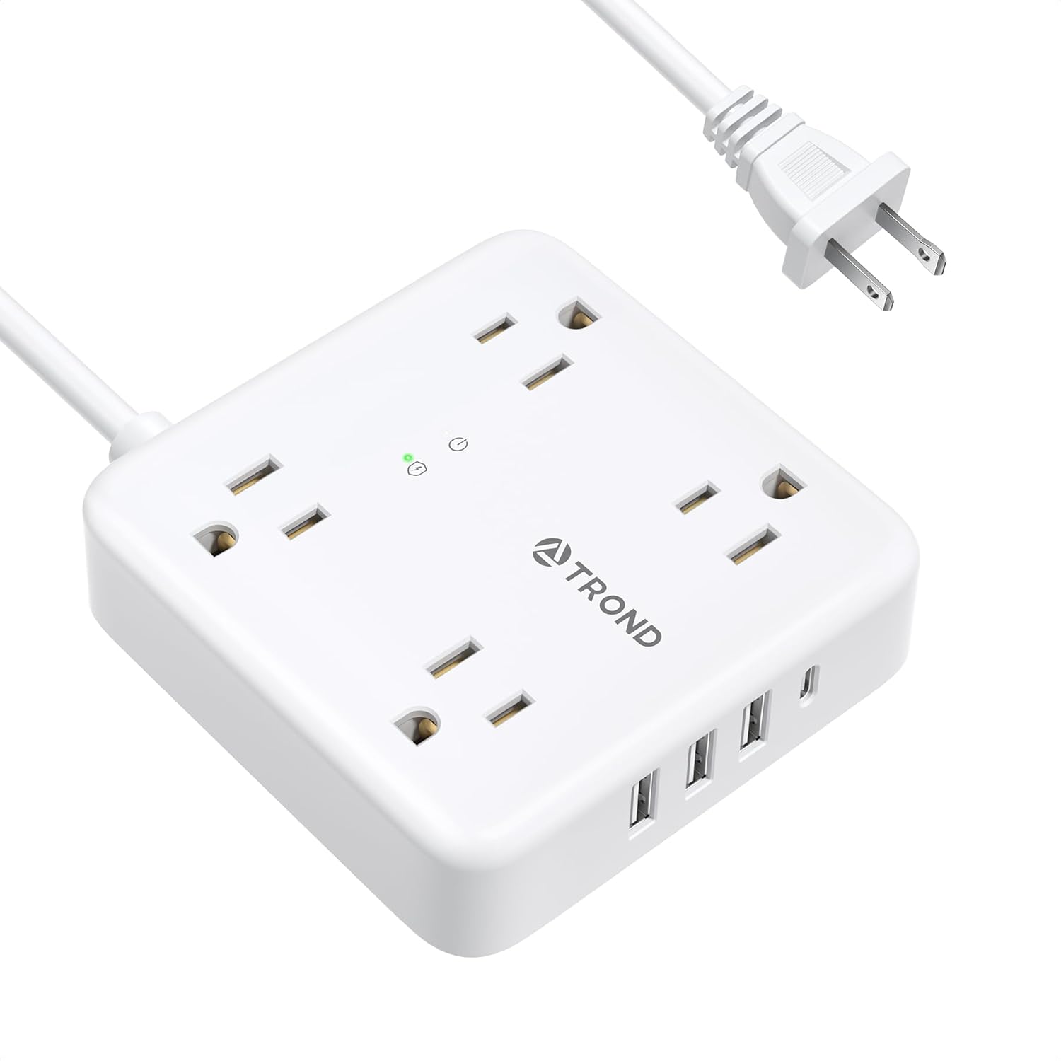TROND 2 Prong Power Strip: 2 Prong to 3 Prong Outlet Adapter, 5ft Extension Cord...