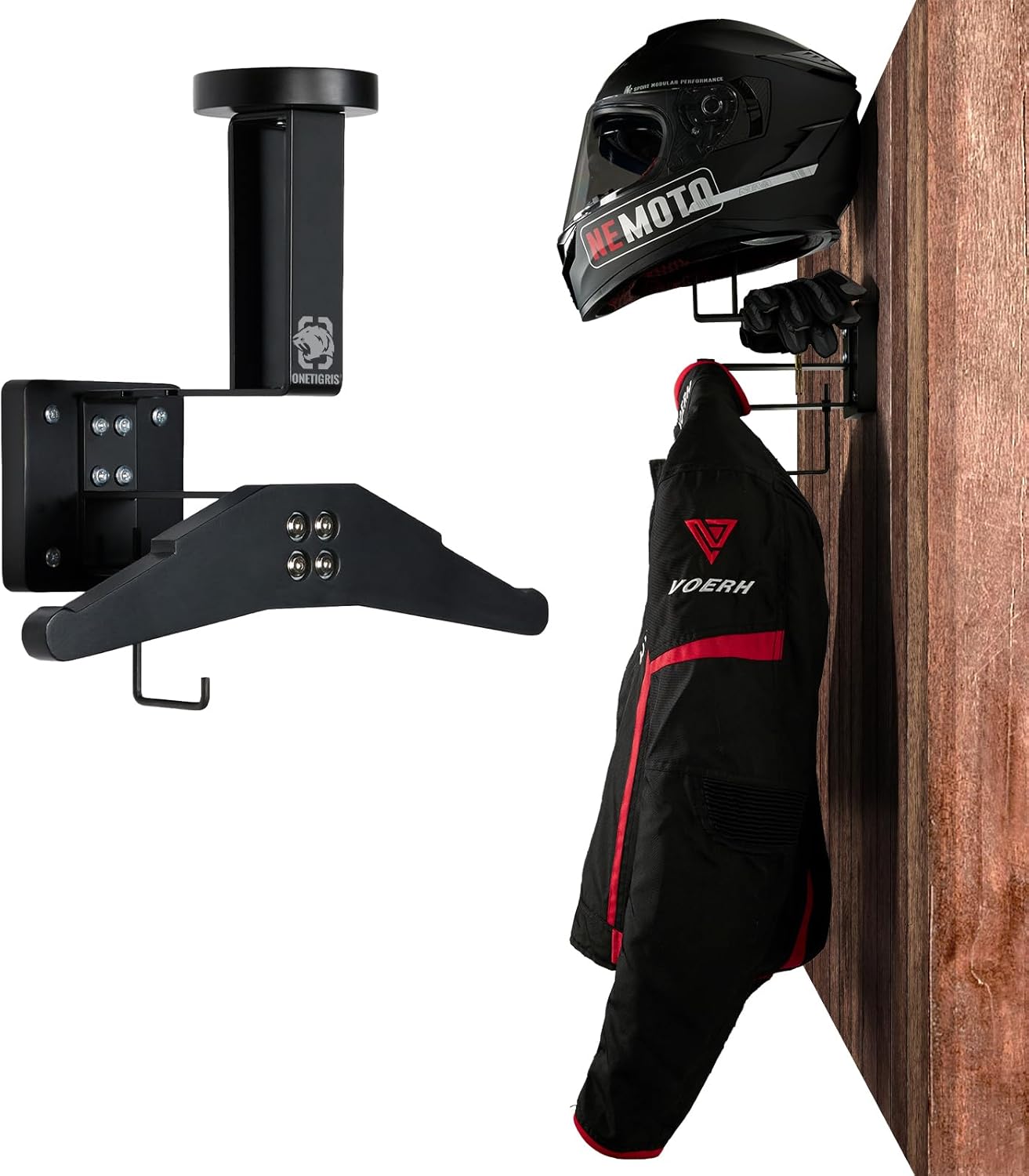 OneTigris Motorcycle Helmet Holder Wall Mount, Tactical Gear Holder with Helmet...
