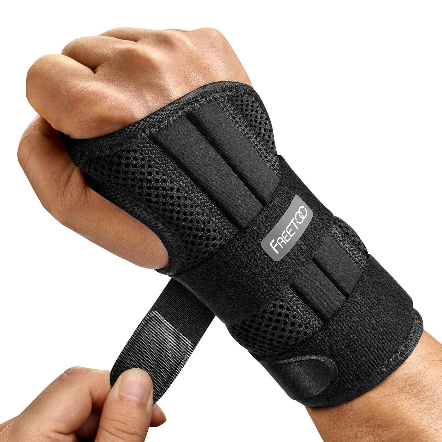 FREETOO Wrist Brace for Carpal Tunnel Relief Night Support , Maximum Support Han...