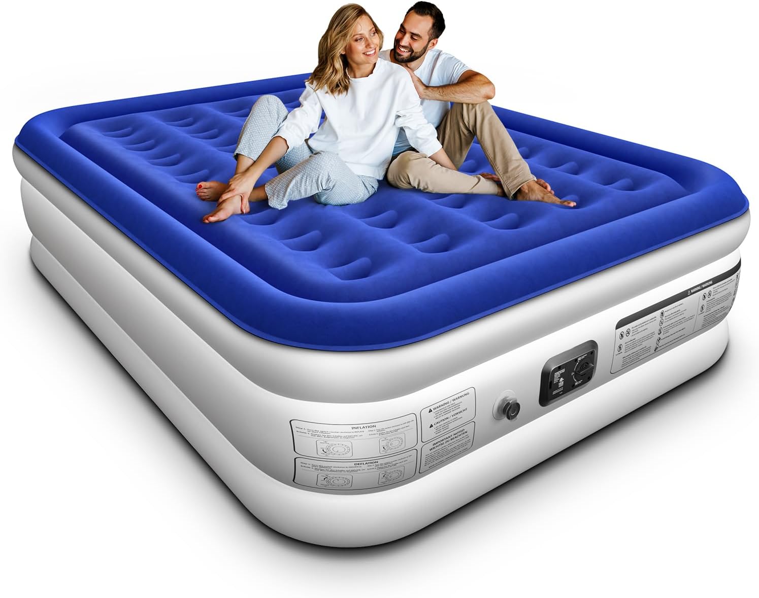 Queen Air Mattress with Built in Pump Luxurious Comfort 18"Raised Inflatable Mat...